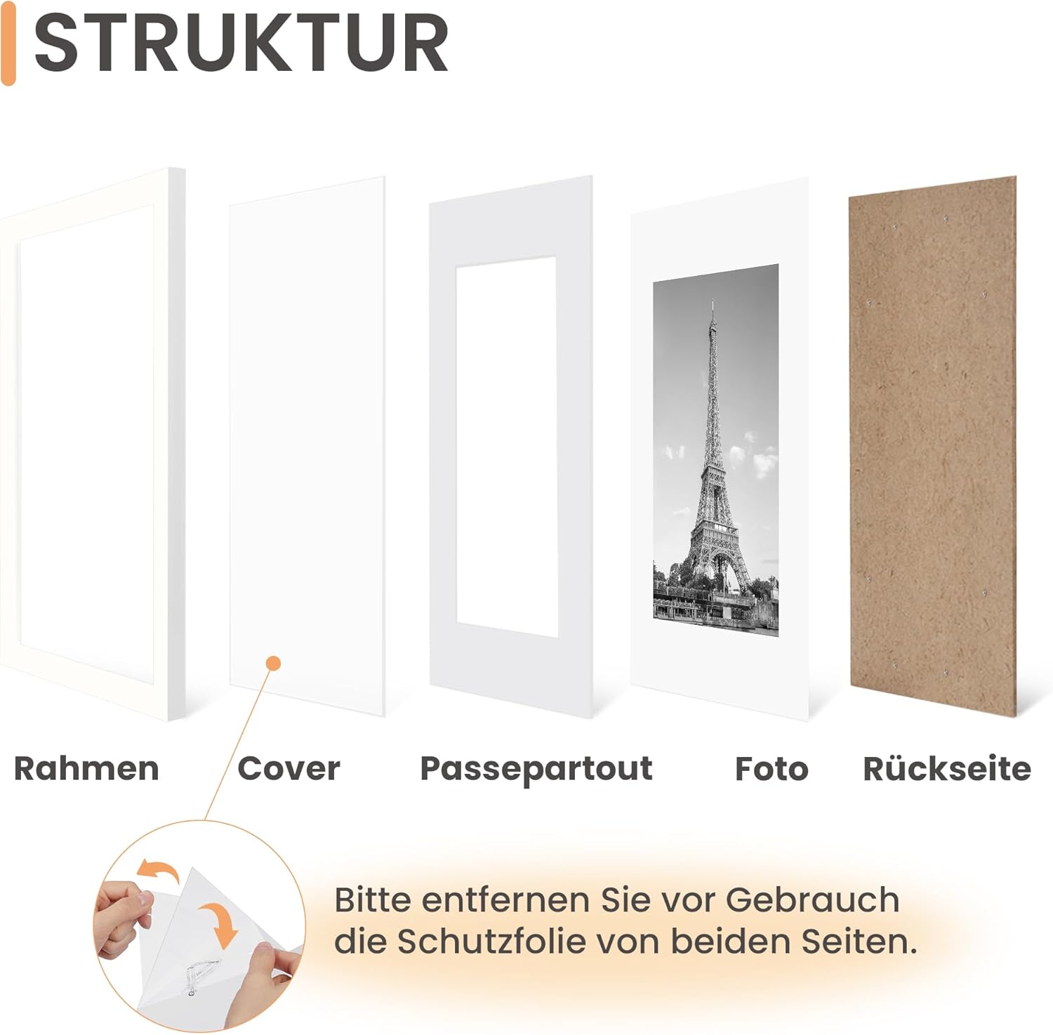 Thumbnail 3 de upsimples 3er-Pack Bilderrahmen 40x60 cm, weiß – Poster- und Fotorahmen