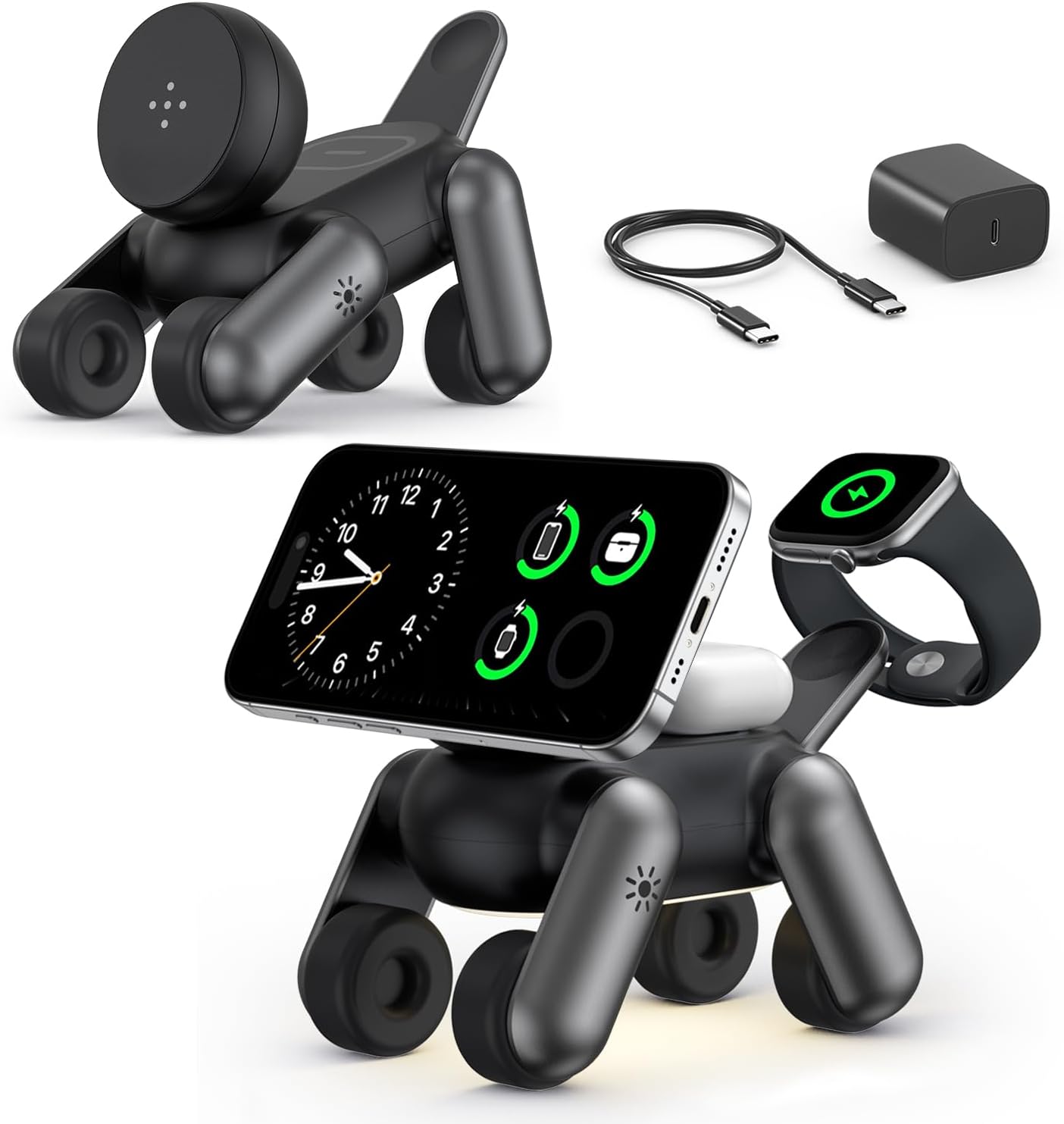 Detalle de Stazione di Ricarica MagSafe 3 in 1 per iPhone, Apple Watch e AirPods – Design regolabile e magneti ad alta potenza