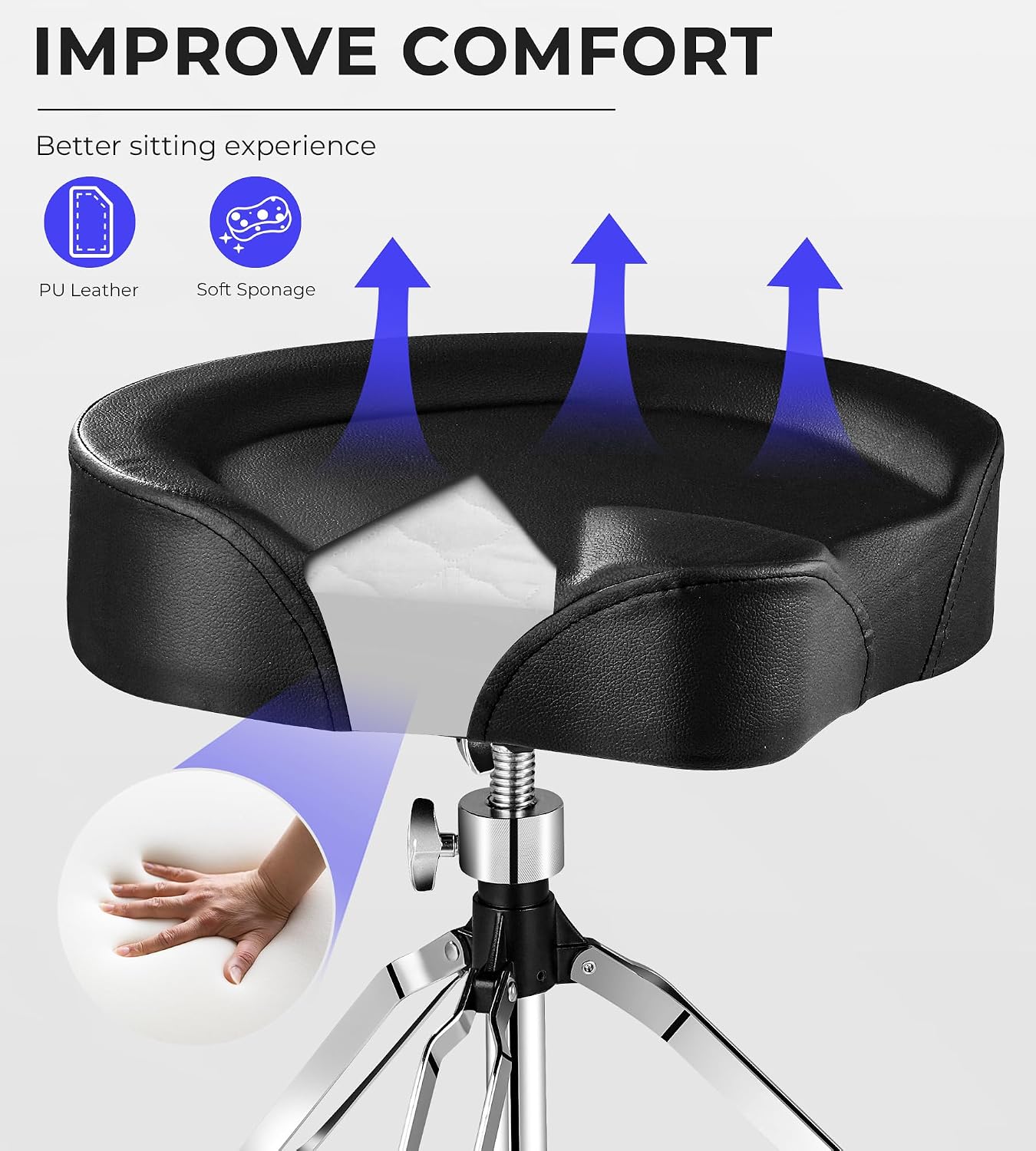 Thumbnail 3 de vangoa Saddle Shape Drum Stool 25.2 in