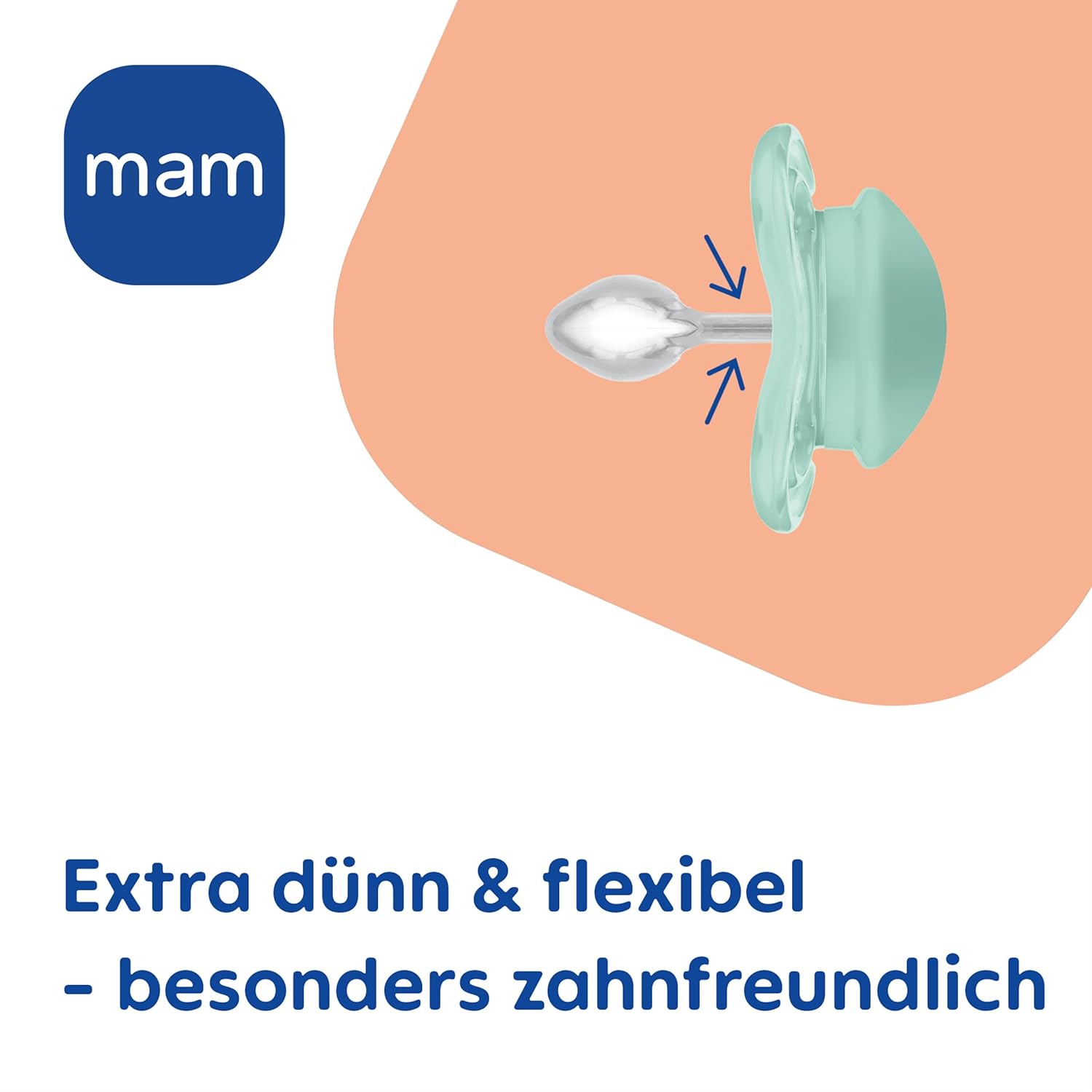 Detalle de MAM Supreme Day & Night Schnuller 0-6 Monate – 4er Vorteilspack, SkinSoft Silikon, Nachtknopf leuchtet
