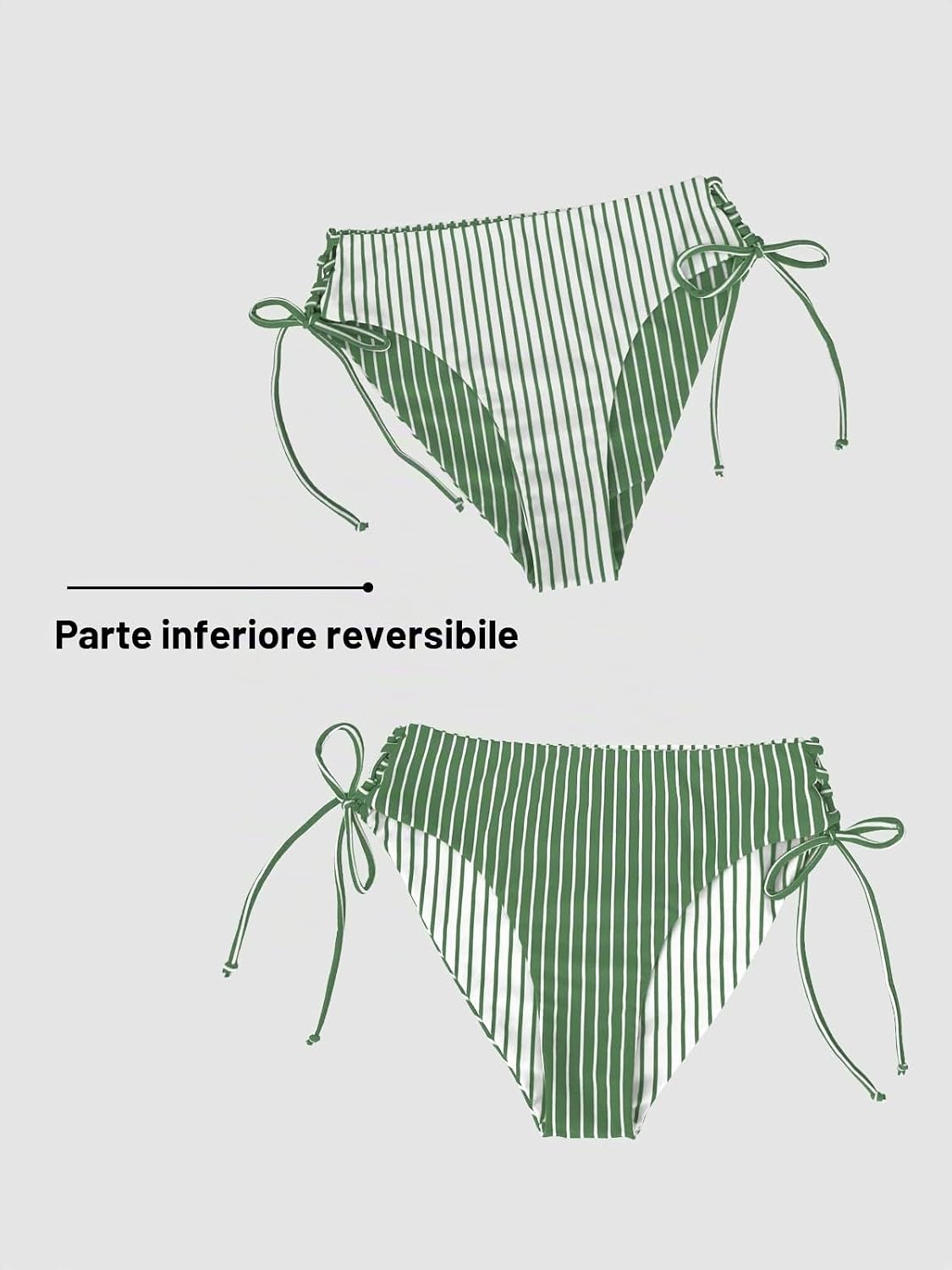 Thumbnail 3 de CUPSHE Costume da Bagno Reversibile a Righe con Perizoma in Due Pezzi – Eleganza e versatilità