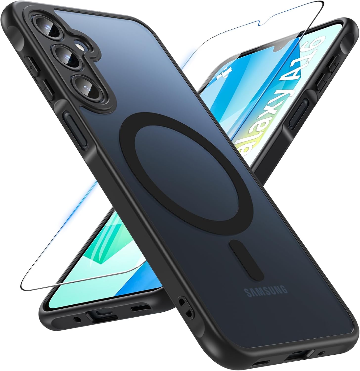 Detalle de Hensinple Magnetic Samsung A16 Case with 9H Screen Protector and Military-Grade Shock Protection