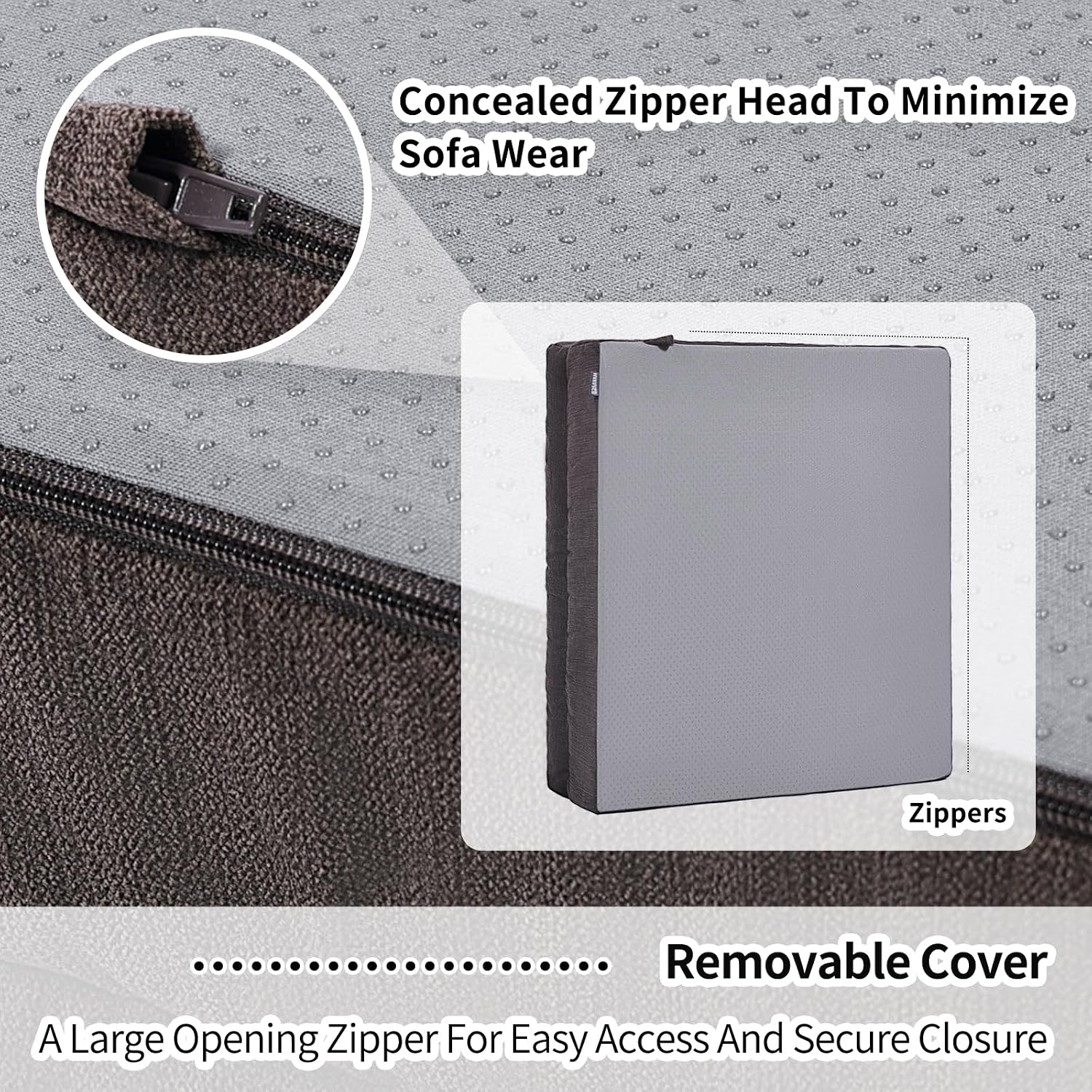 Detalle de HAVARGO Recliner Cushions for Elderly: Dual-Layer 20x20x5 Inch Booster Seat Cushion with Non-Slip Bottom