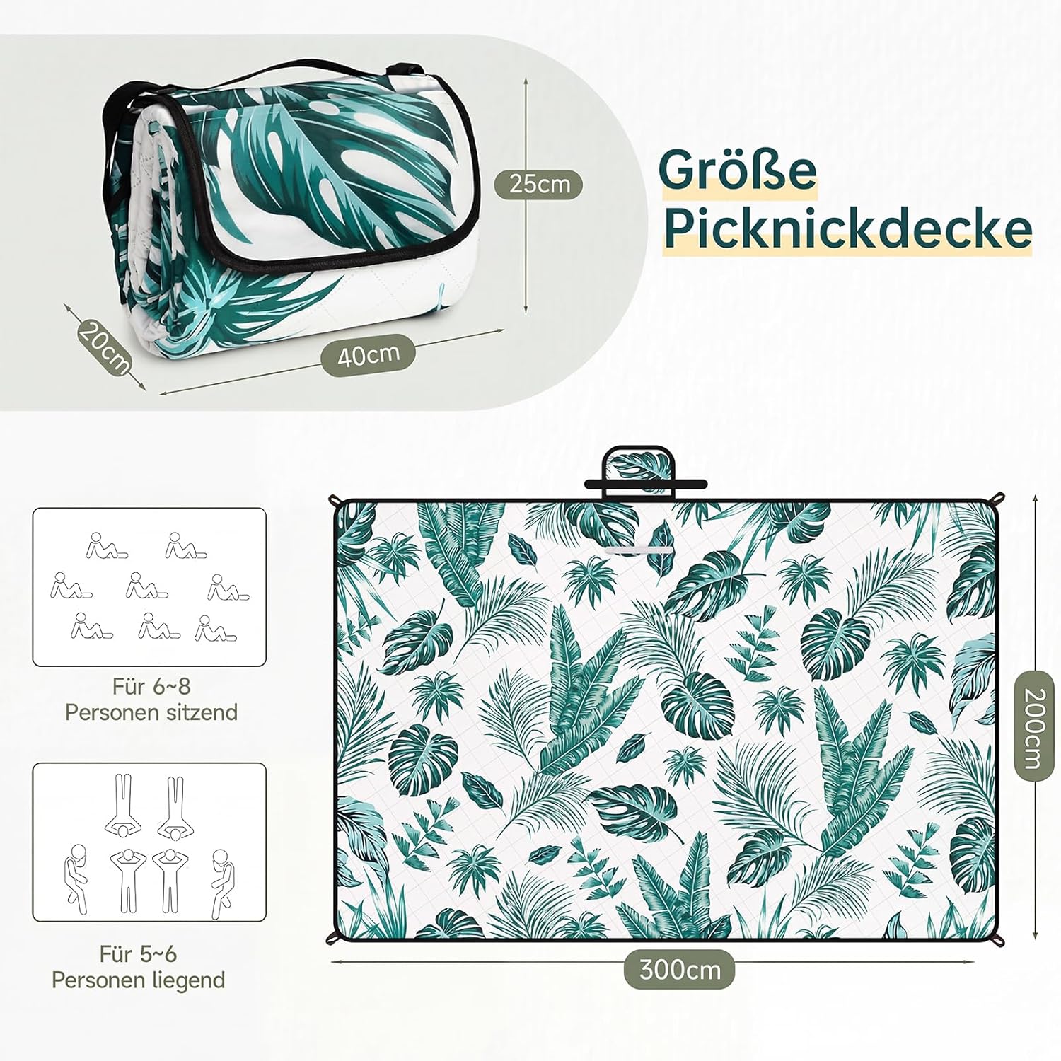 Detalle 2 de HAUSPROFI Picknickdecke 200x300 wasserdicht