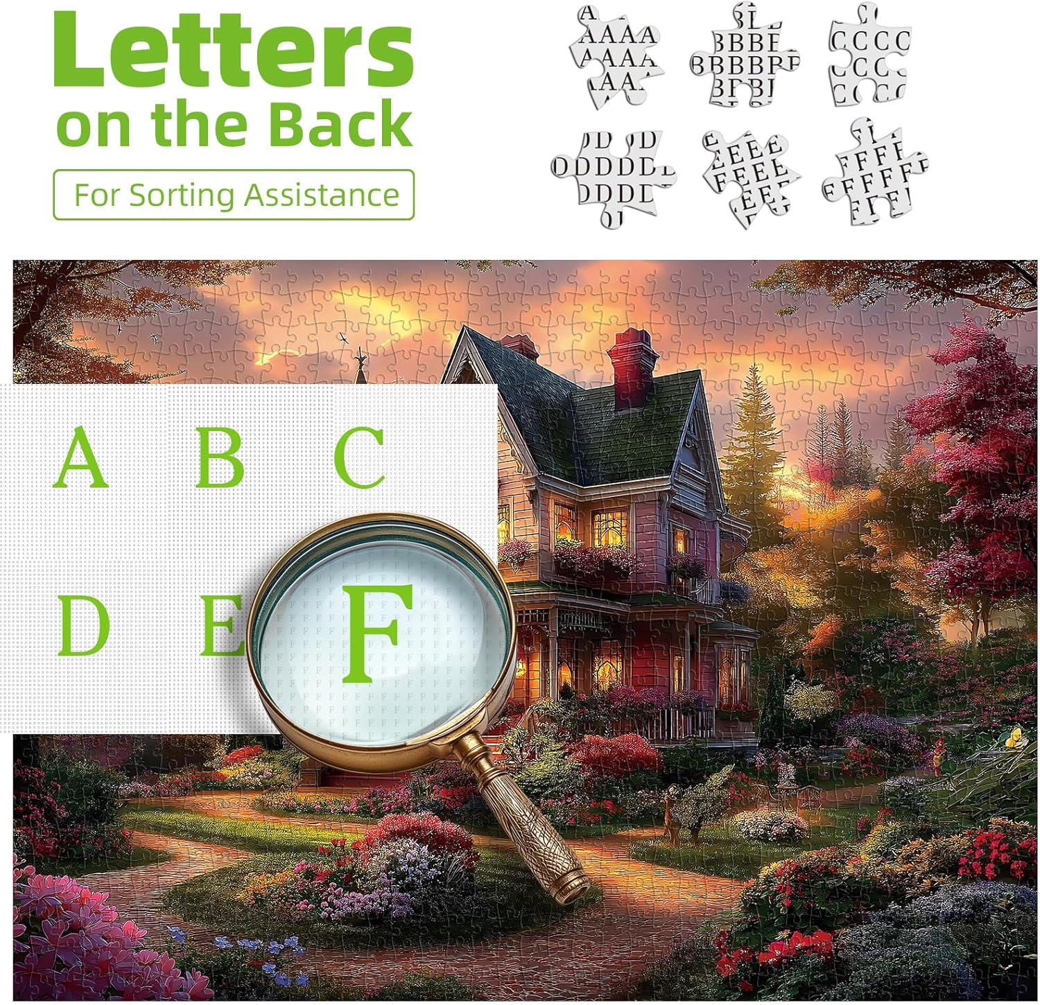 Thumbnail 2 de PuzzOne 1000-Piece Victorian House at Sunset Puzzle