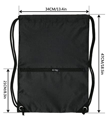 Detalle de HOLYLUCK Drawstring Backpack Bag Sport Gym Sackpack — Black