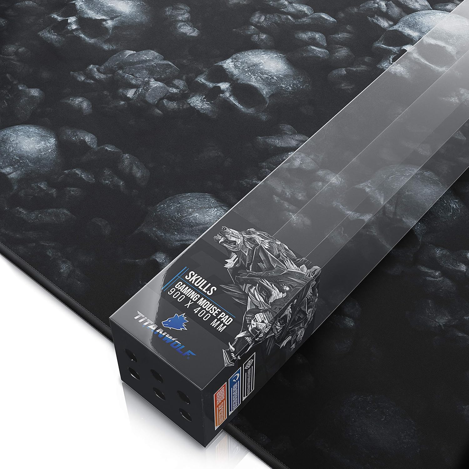 Thumbnail 4 de TITANWOLF XXL Speed Gaming Mouse Pad (900 x 400 mm) – Skulls design