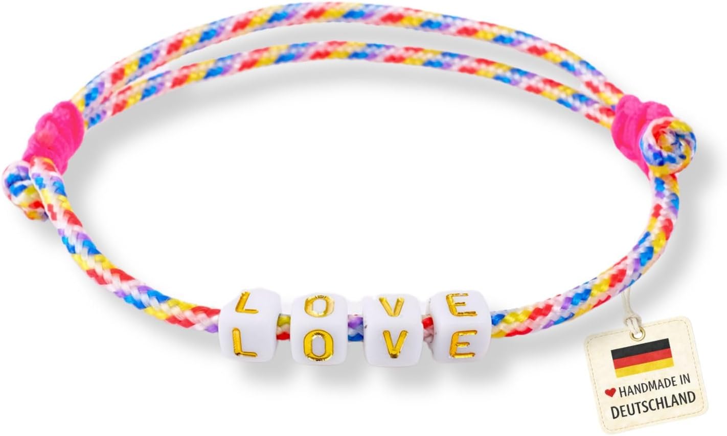 Thumbnail 5 de happymaker Segeltau Armband Damen – Bunter Schmuck mit echter Süßwasserperle, pink neon Knoten, größenverstellbar, wasserfest, handmade
