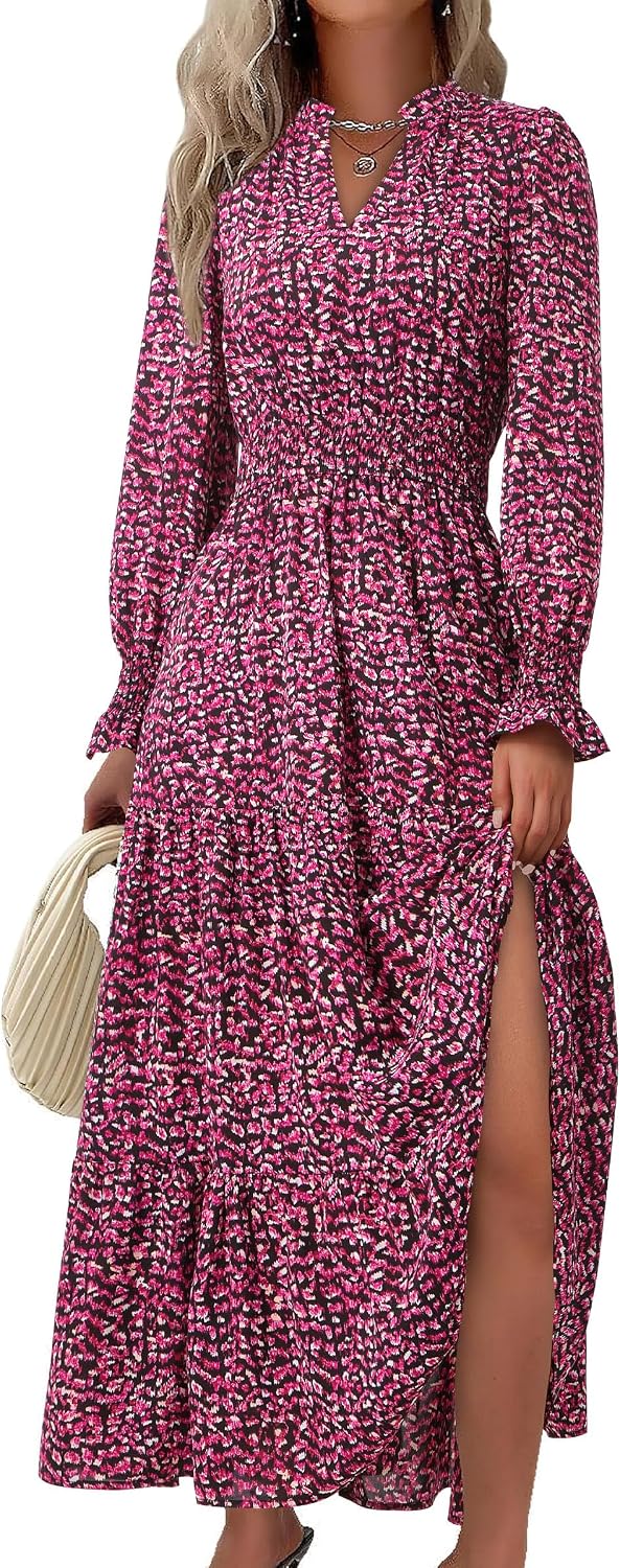 Detalle de PRETTYGARDEN Floral Maxi Dress 2026 V‑Neck