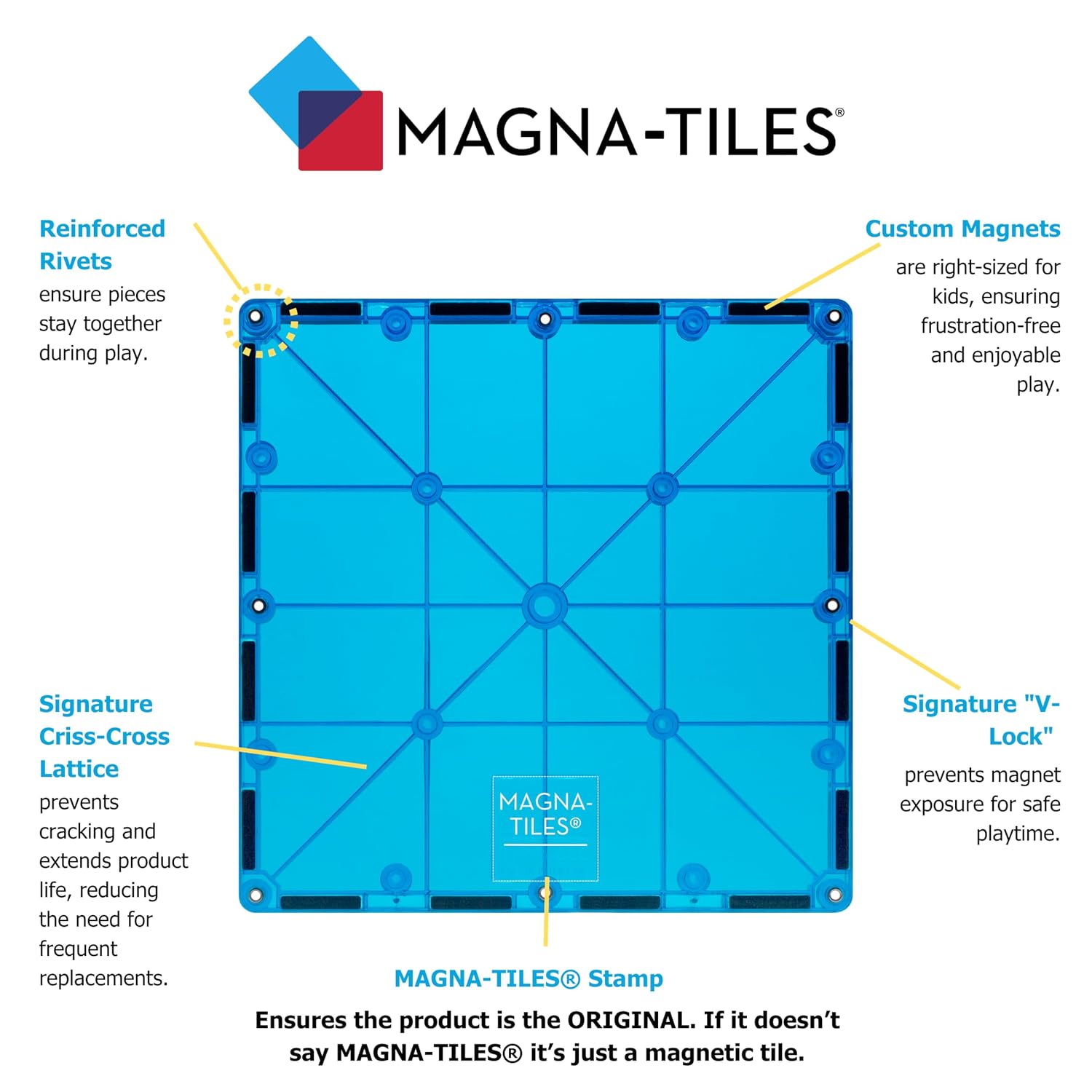 Detalle de Magna-Tiles Classic 32-Piece Magnetic Construction Set