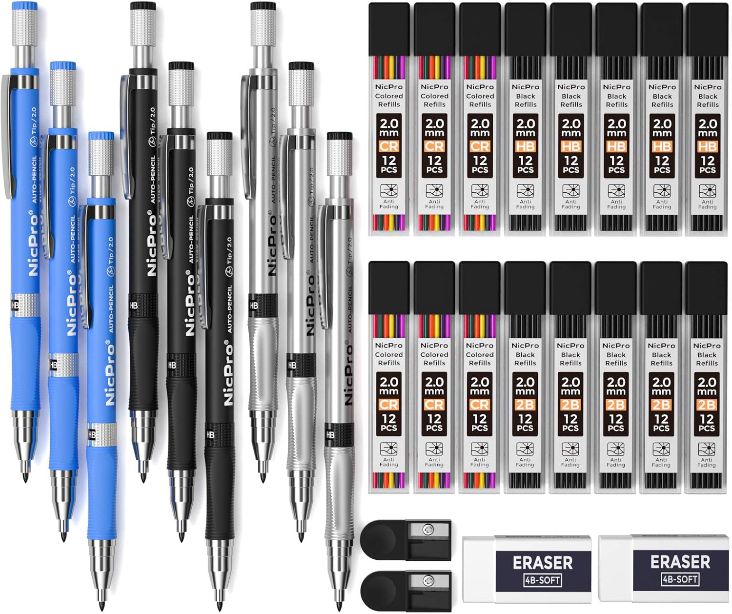 Detalle de Nicpro 2mm Matite meccaniche 6 pezzi ✏