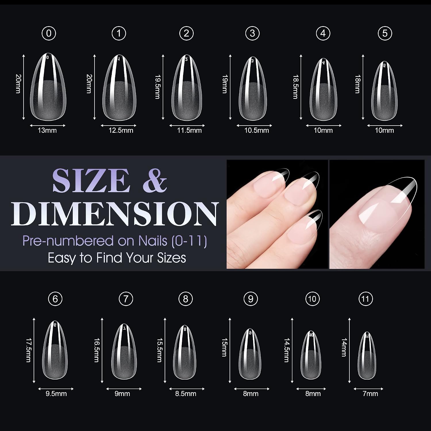 Detalle 2 de Gelike ec Mandel Nagel Tips 240 Stk 💅