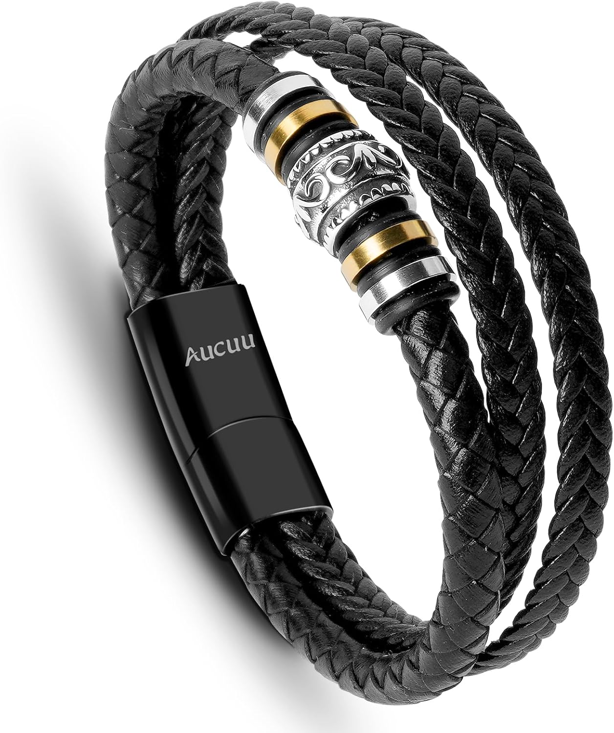 Thumbnail 4 de Aucuu Pulsera de Cuero Trenzado para Hombre