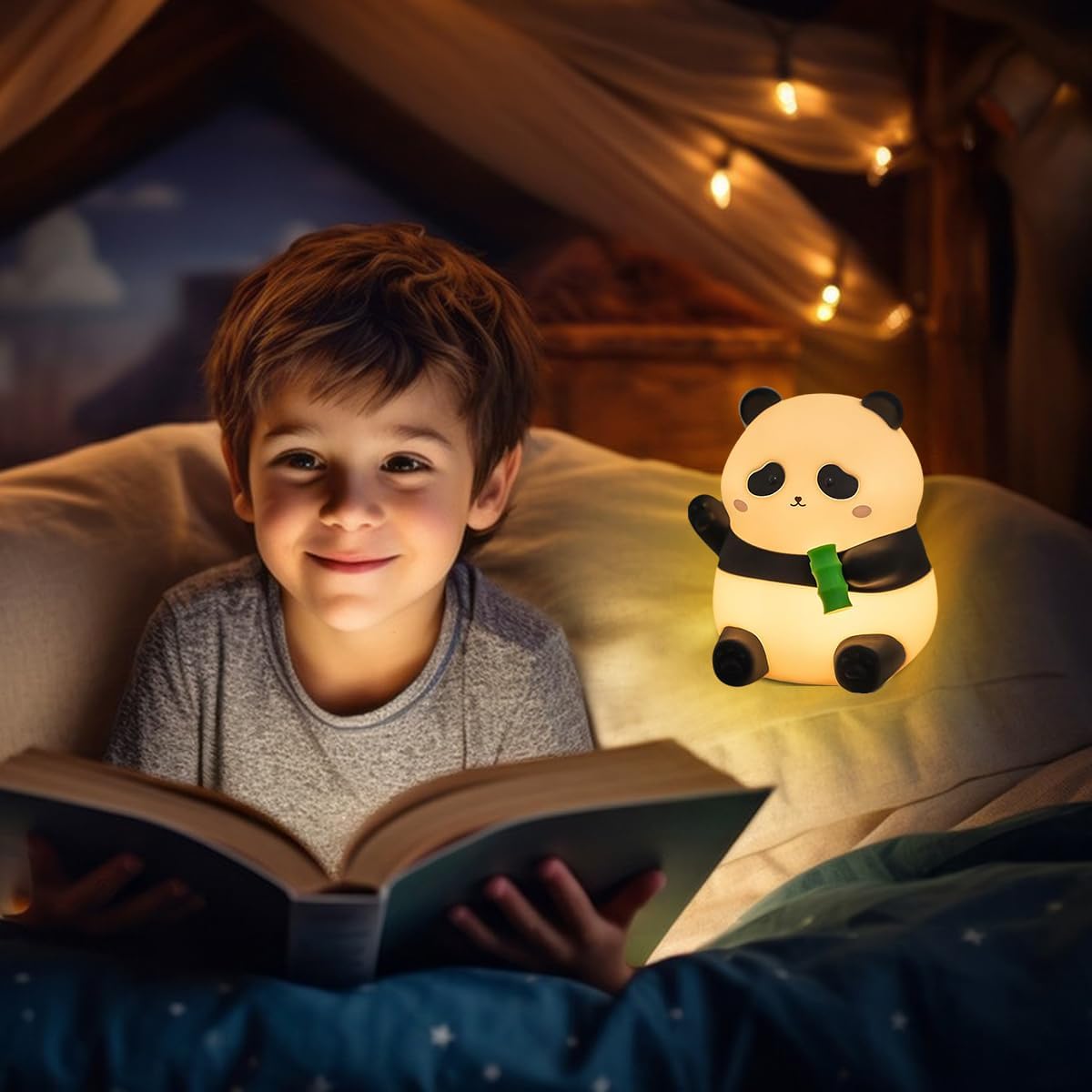 Thumbnail 4 de NICE POINT kids panda night light – squishy silicone USB rechargeable nursery lamp