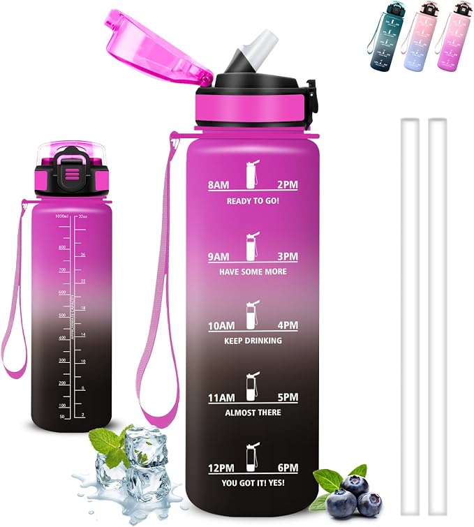 Detalle de Water Bottle 1L 🥤 Antifugas, Fitness, Ciclismo y Más
