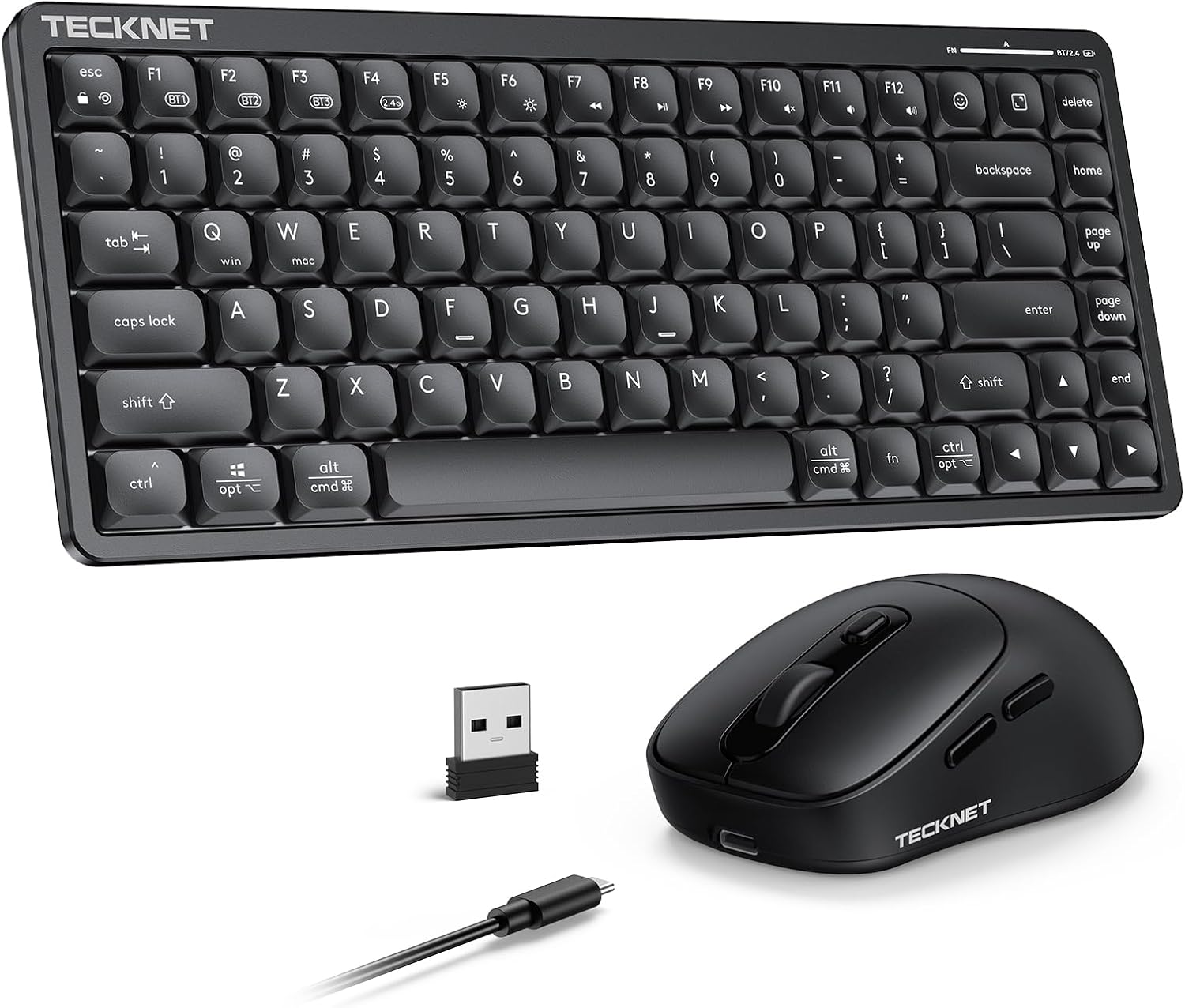 Detalle de TECKNET Wireless Keyboard and Mouse Combo, 12.4-inch