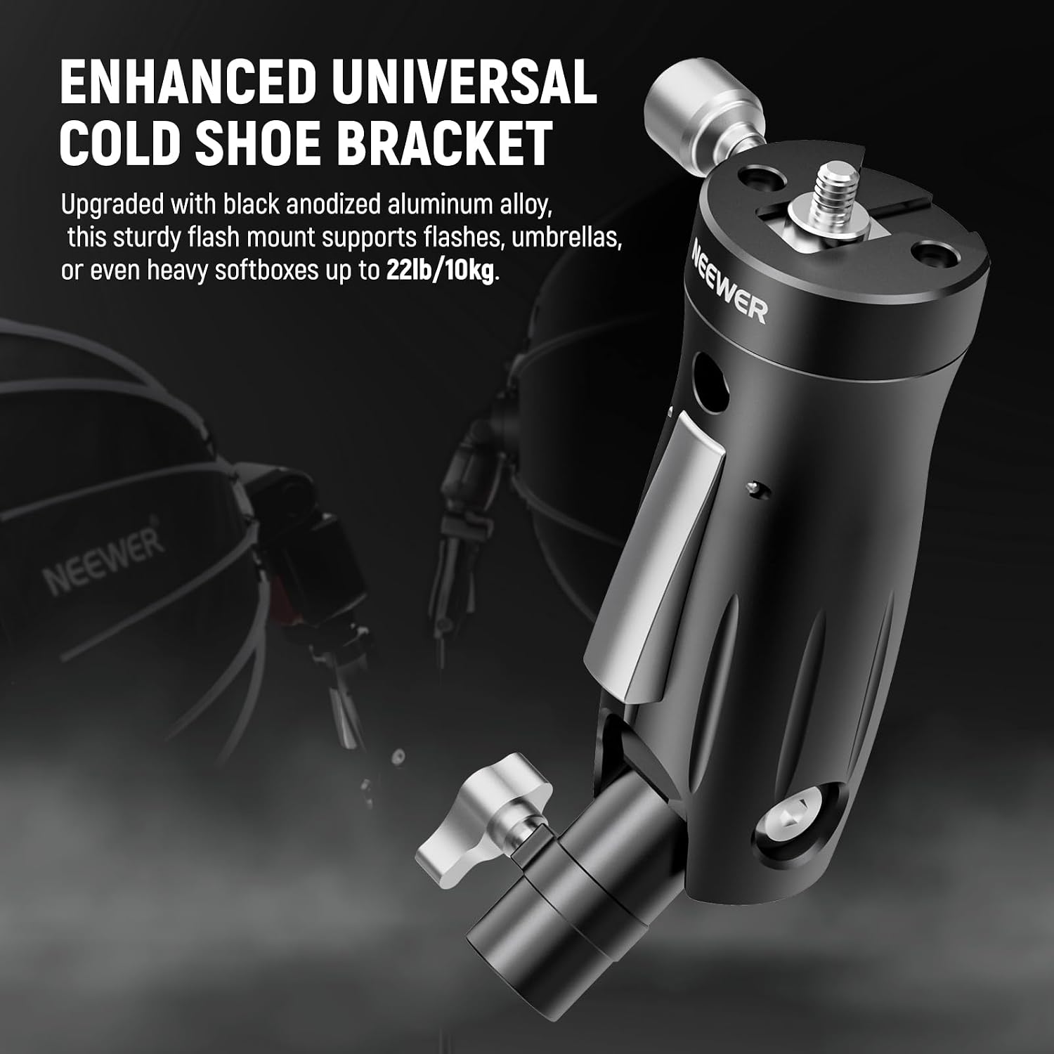 Detalle 2 de NEEWER GM14 Cold Shoe Flash Bracket Mount with Pistol Grip