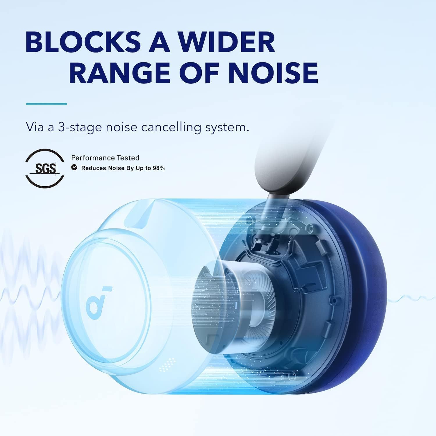 Detalle de soundcore by Anker Space Q45 50H noise‑cancelling headphones