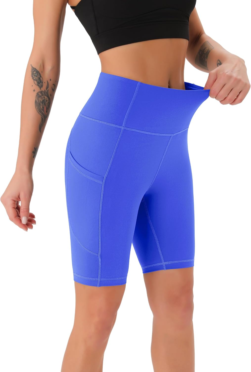 Detalle 2 de Persit Damen Kurzleggings für Radfahren mit Taschen