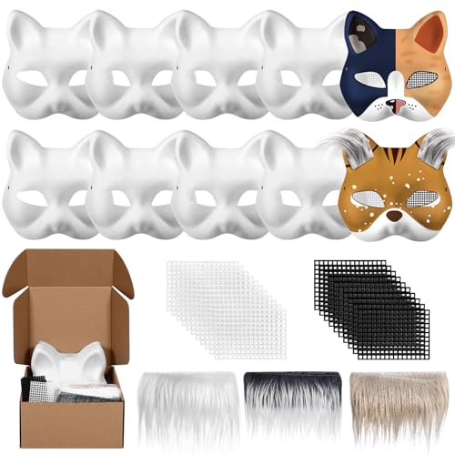 Detalle de Masque chat Therian vierge avec fourrure ⚙