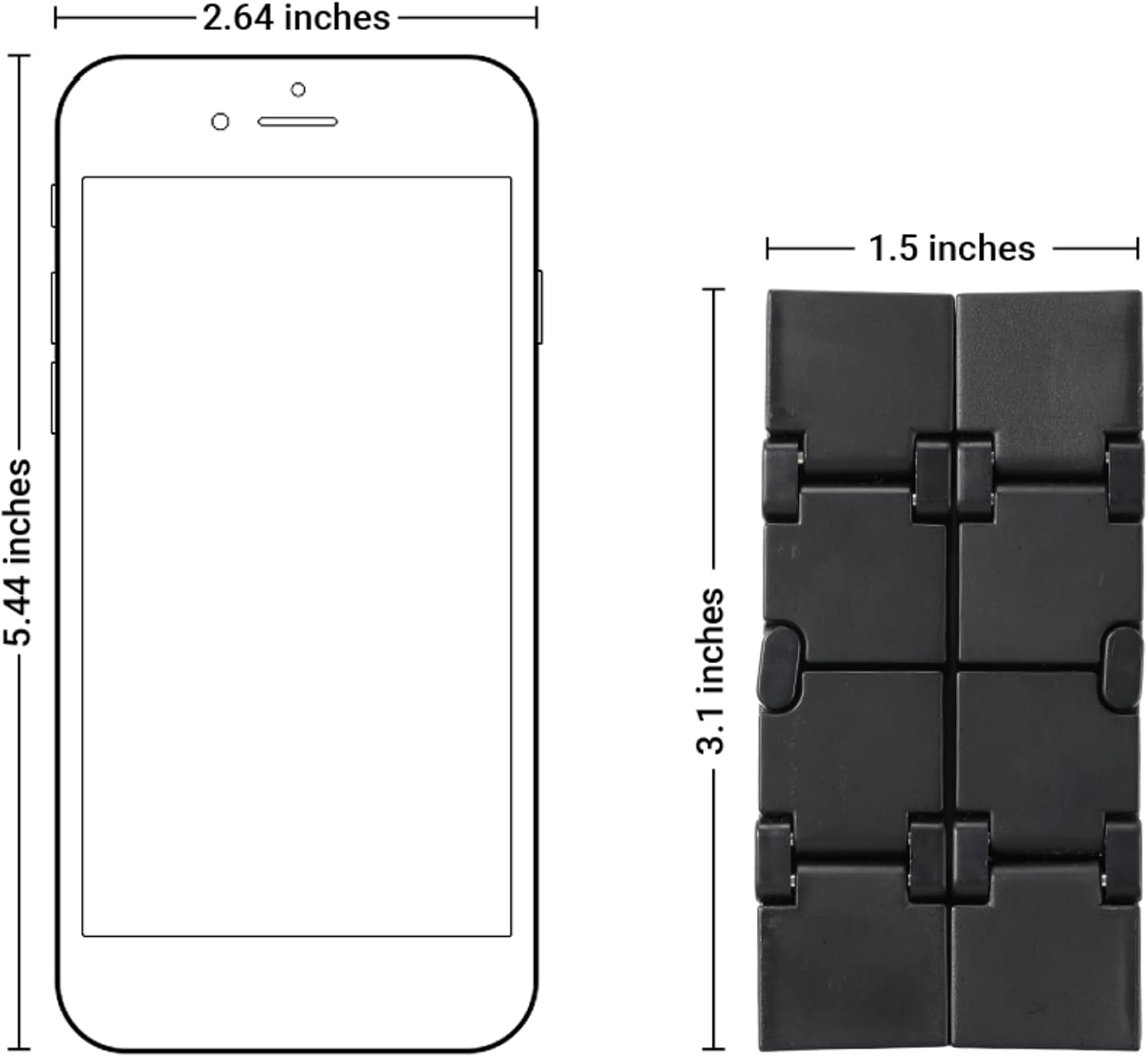 Thumbnail 6 de SMALL FISH Infinity Cube Fidget Toy, Black 1.5-Inch ABS Plastic