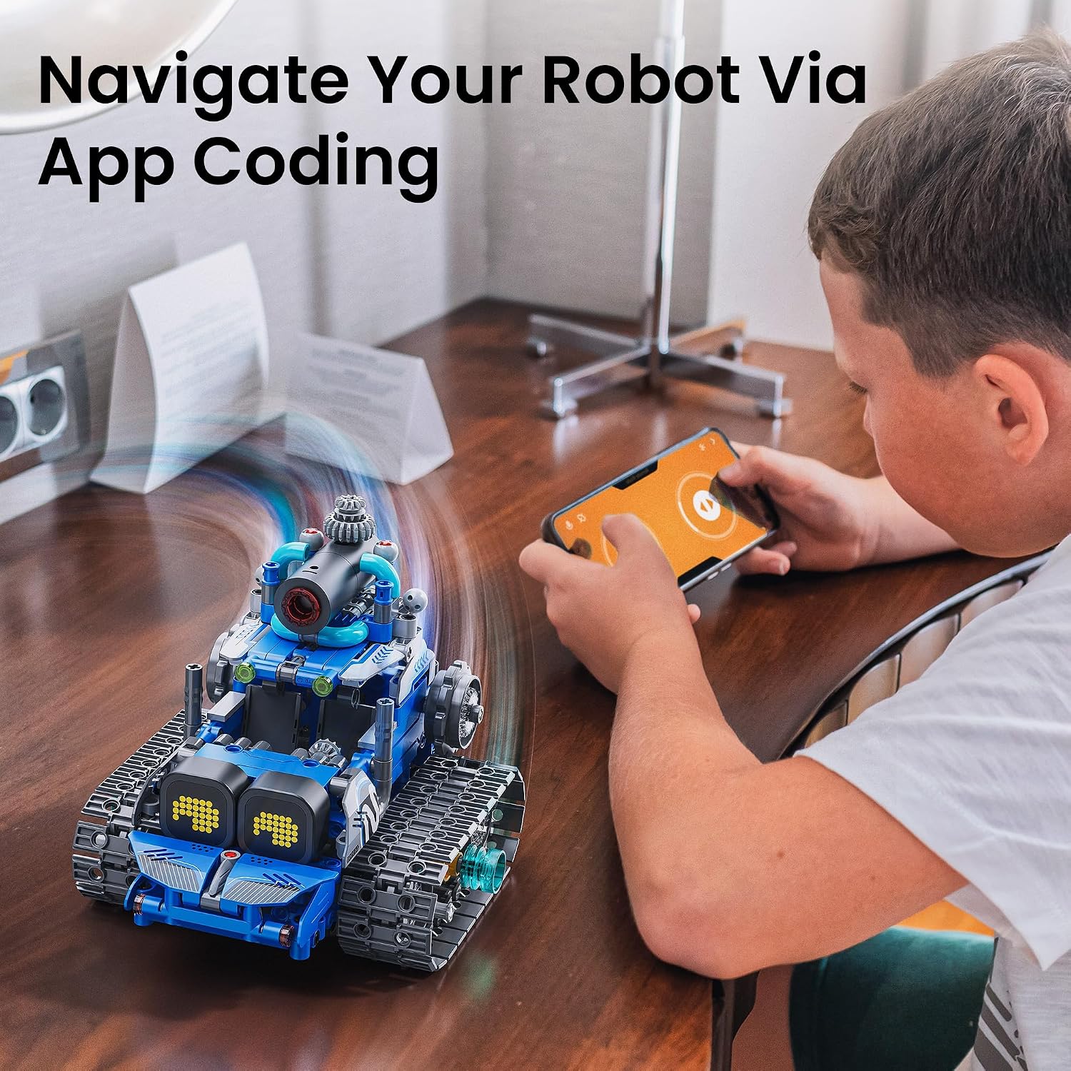 Detalle de Sillbird 5-in-1 STEM Robot Building Kit with Remote Control and Bluetooth Coding for Ages 8-14 (596 Pieces)