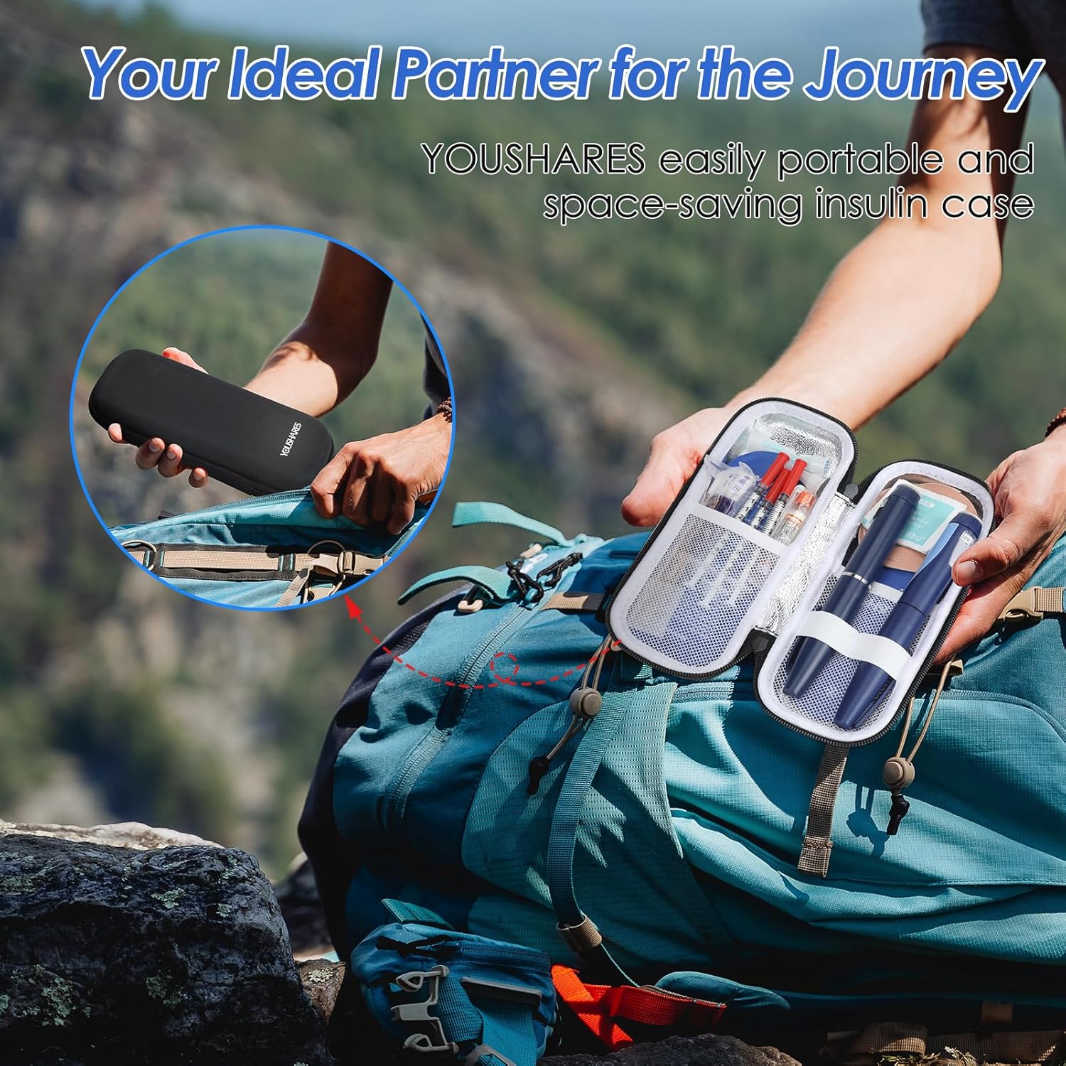 Detalle 2 de YOUSHARES Pochette Isotherme Insuline avec Poche Glacière et Trousse de Voyage – Protection et Organisation pour Médicaments