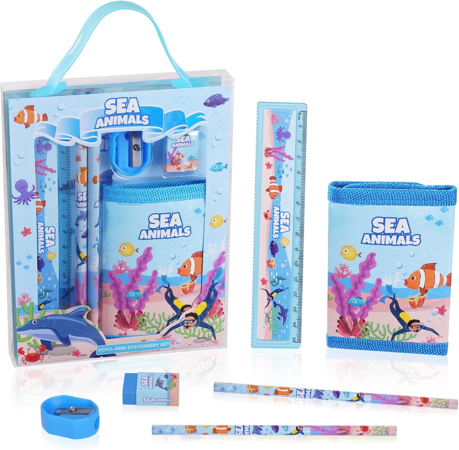 Vicloon Set Cancelleria Scuola Unicorn 7 pezzi