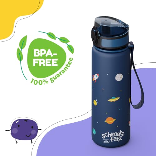 Thumbnail 1 de schmatzfatz Trinkflasche Kinder 500ml – Auslaufsicher, BPA-frei, 1-Klick-Verschluss, Tritan, Navy Space