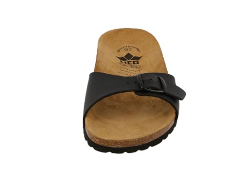 Detalle de Lico Femme Bioline Once: Mules/clogs Noir 39 EU, confort et simplicité durable