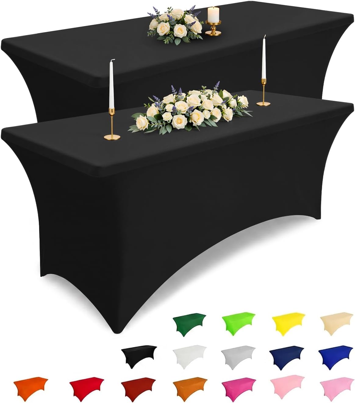 Detalle de Smiry 2 Pack Spandex Table Cloth 72in