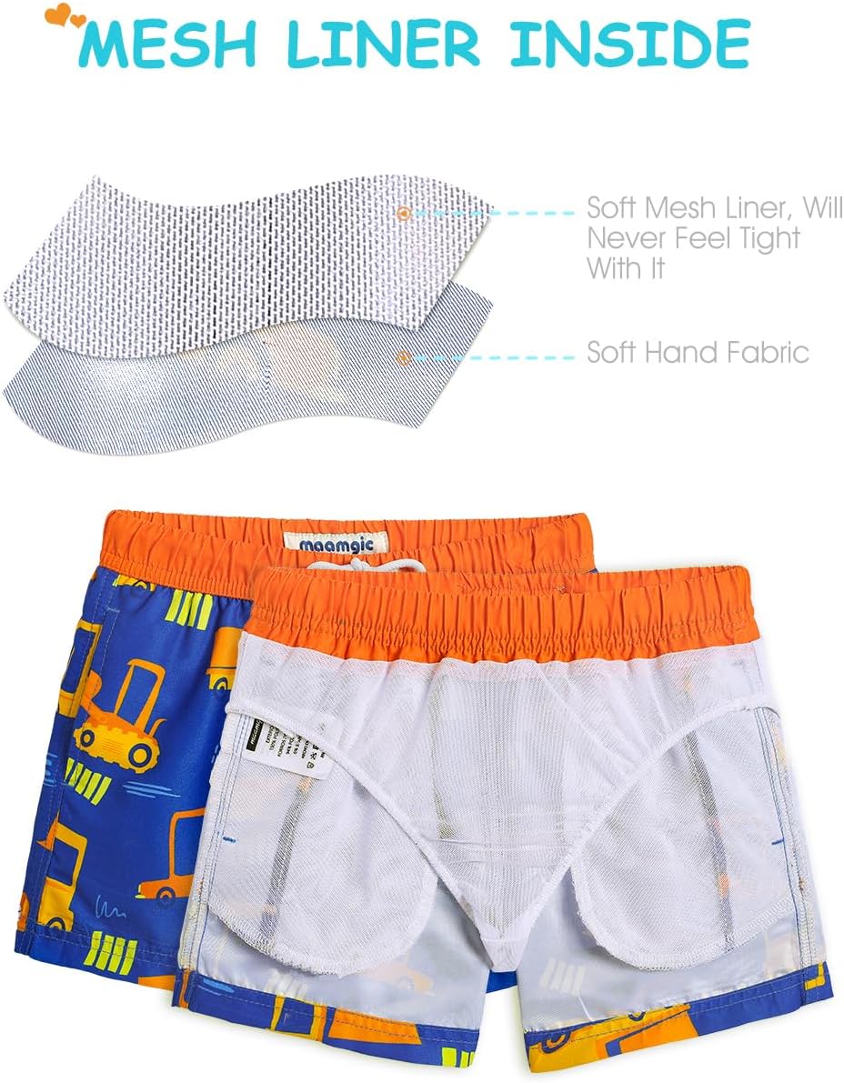 Thumbnail 2 de MaaMgic Schnelltrocknende Jungen-Badeshorts mit Mesh-Futter, Taschen und verstellbarem Tunnelzug (Größen 2–16 Jahre)