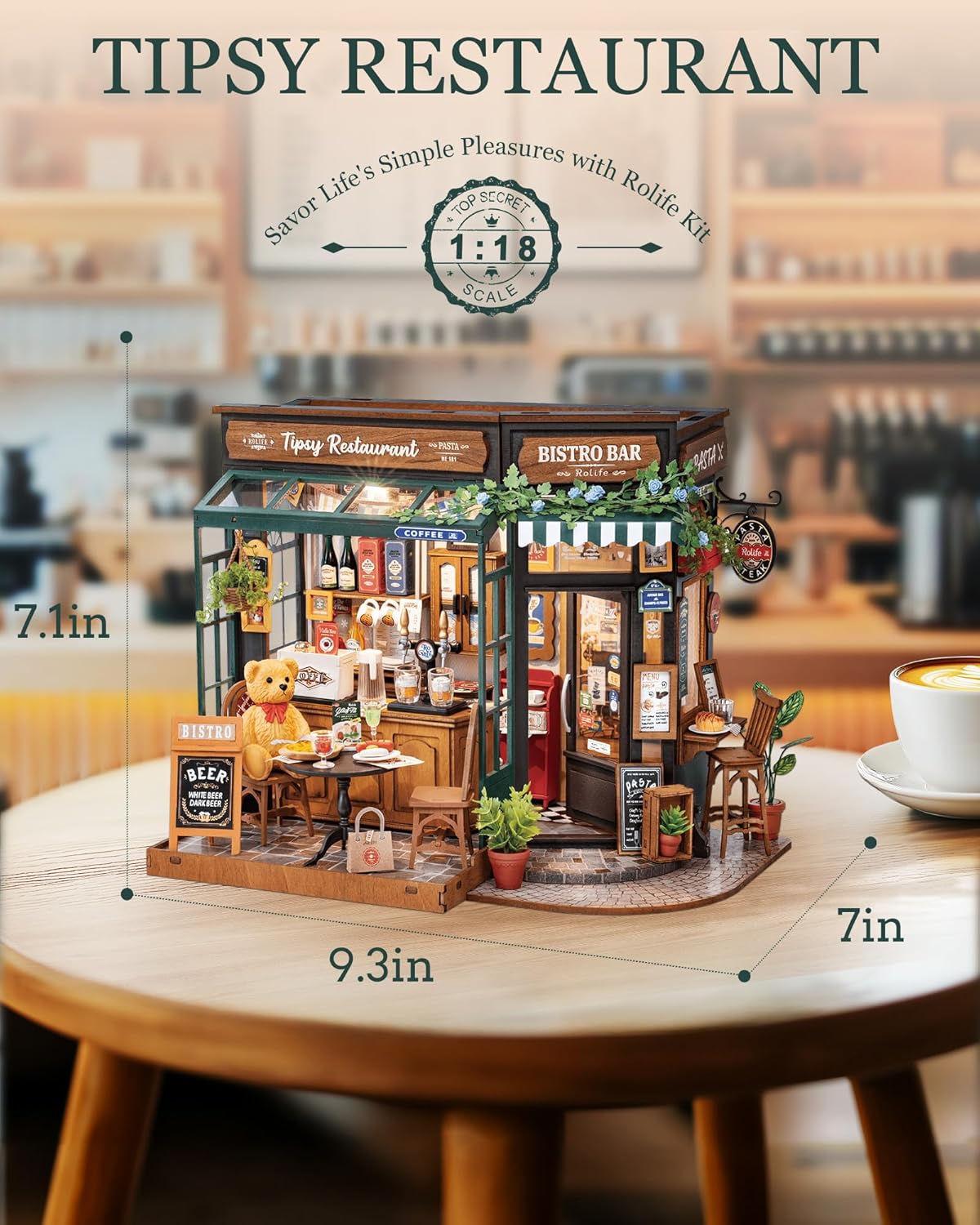 Thumbnail 2 de Rolife Tipsy Restaurant maison miniature 238 mm 🧩