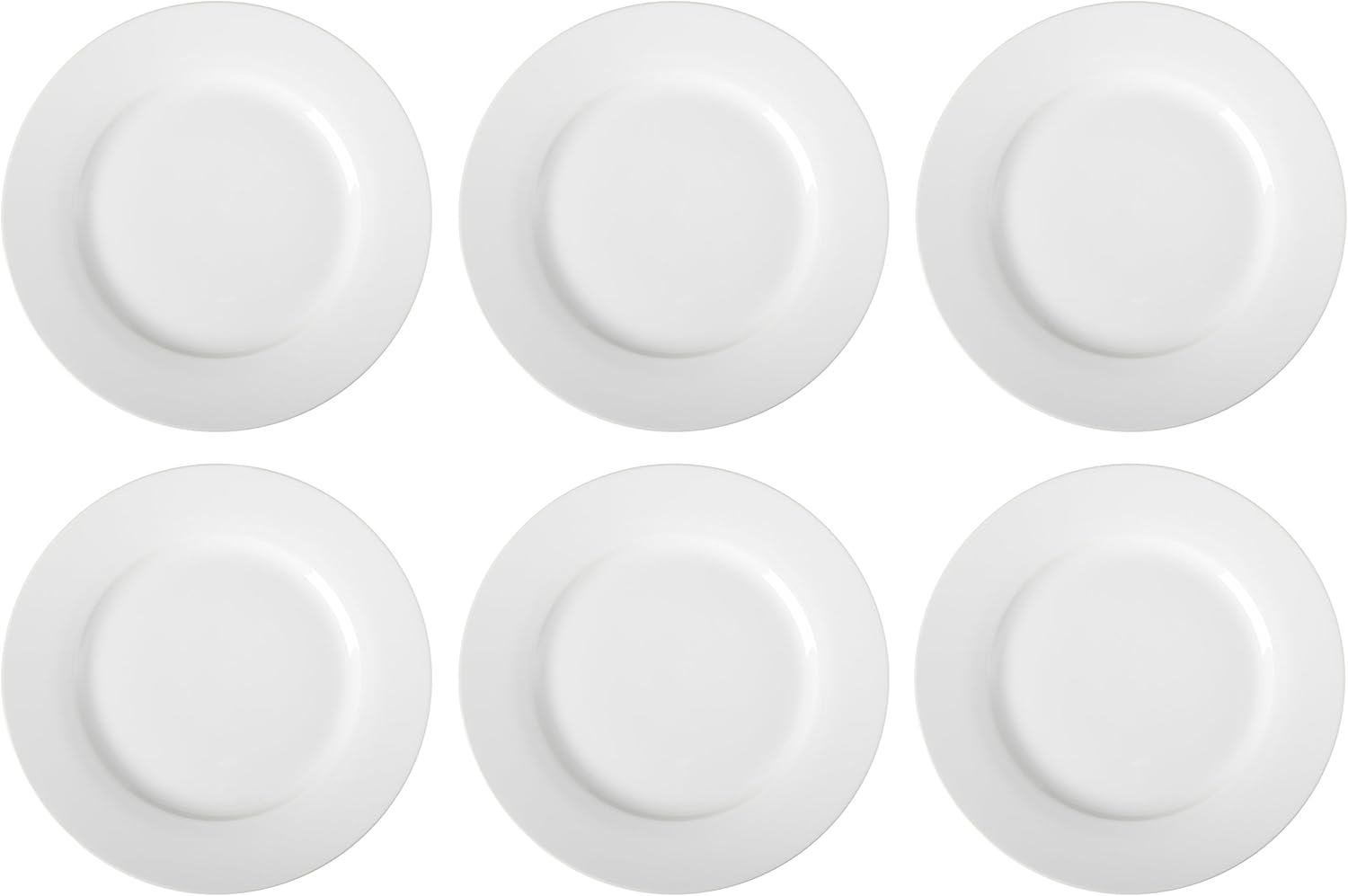 Detalle de Amazon Basics 6-Piece White Dinner Plate Set, 10.5 inches