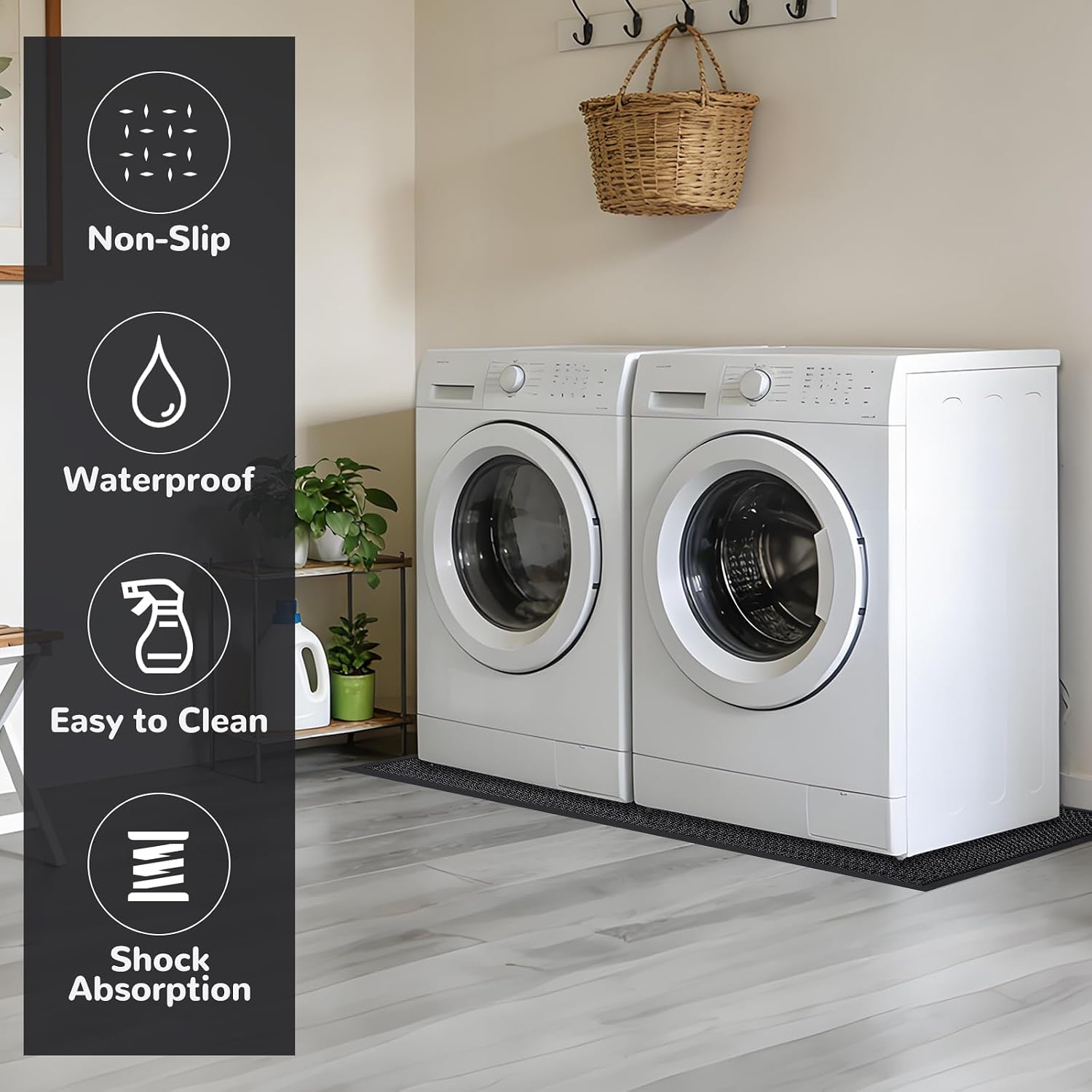 Thumbnail 3 de Washer Dryer Anti-Vibration Mat, 31.5 x 47.2 Inches