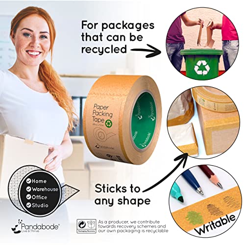 Thumbnail 1 de Pandabode Kraft Paper Packing Tape, 48mm x 50m, Brown, Recyclable