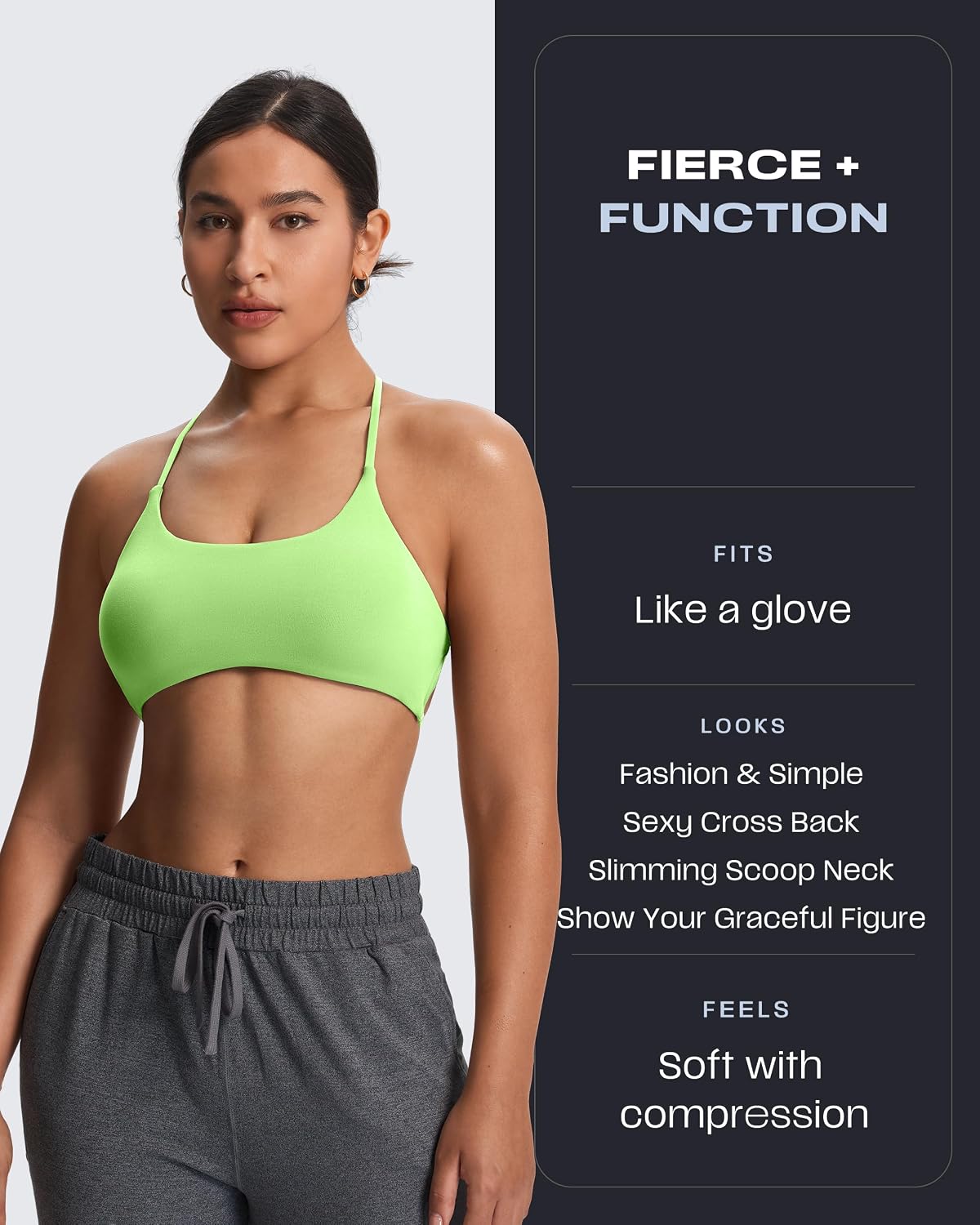 Thumbnail 1 de Aoxjox Women's Trinity Ivy Low Impact Sports Bra: Comfortable, Versatile Yoga Crop Tank