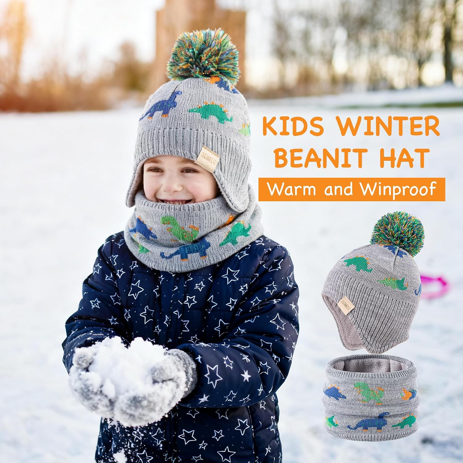 Detalle 2 de Toddler Knit Hat and Scarf Set, Acrylic
