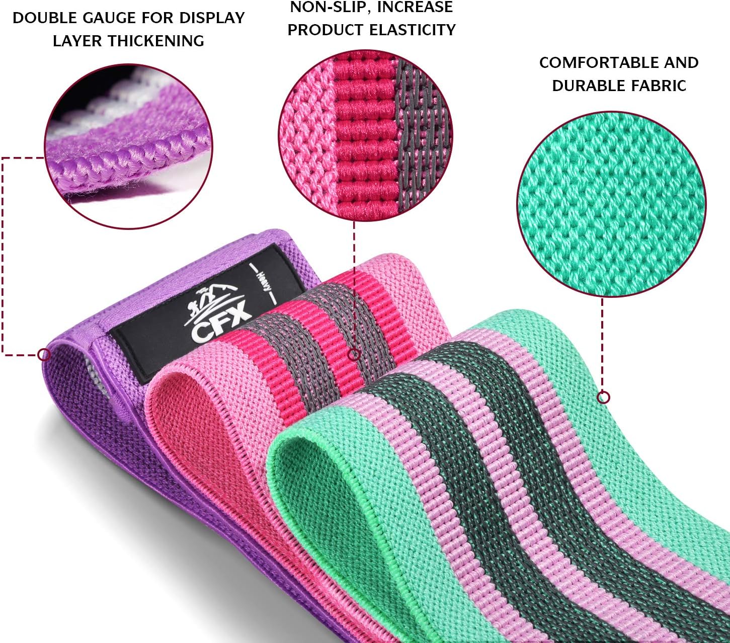 Detalle 1 de CFX Resistance Hip Bands Set 3 Stärken