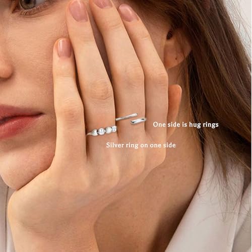 Thumbnail 1 de Senteria Anxiety Ring for Women — Sterling Silver Bead Spinner Ring, Adjustable Fidget Ring