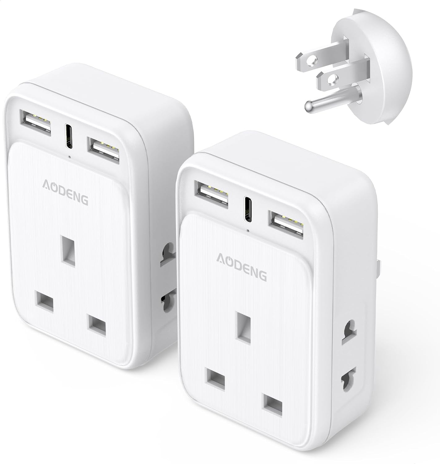 Detalle de AODENG UK to US Travel Adapter 3.4A