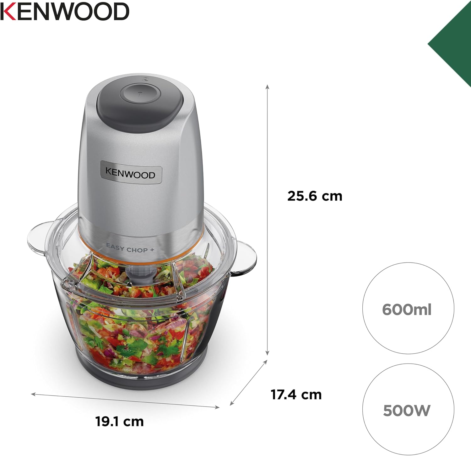 Thumbnail 4 de Kenwood EasyChop+ CHP62.400 SI Zerkleinerer