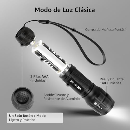 Thumbnail 5 de Lepro Linterna LED LE1000 de Lighting EVER: linterna portátil de alta potencia con zoom