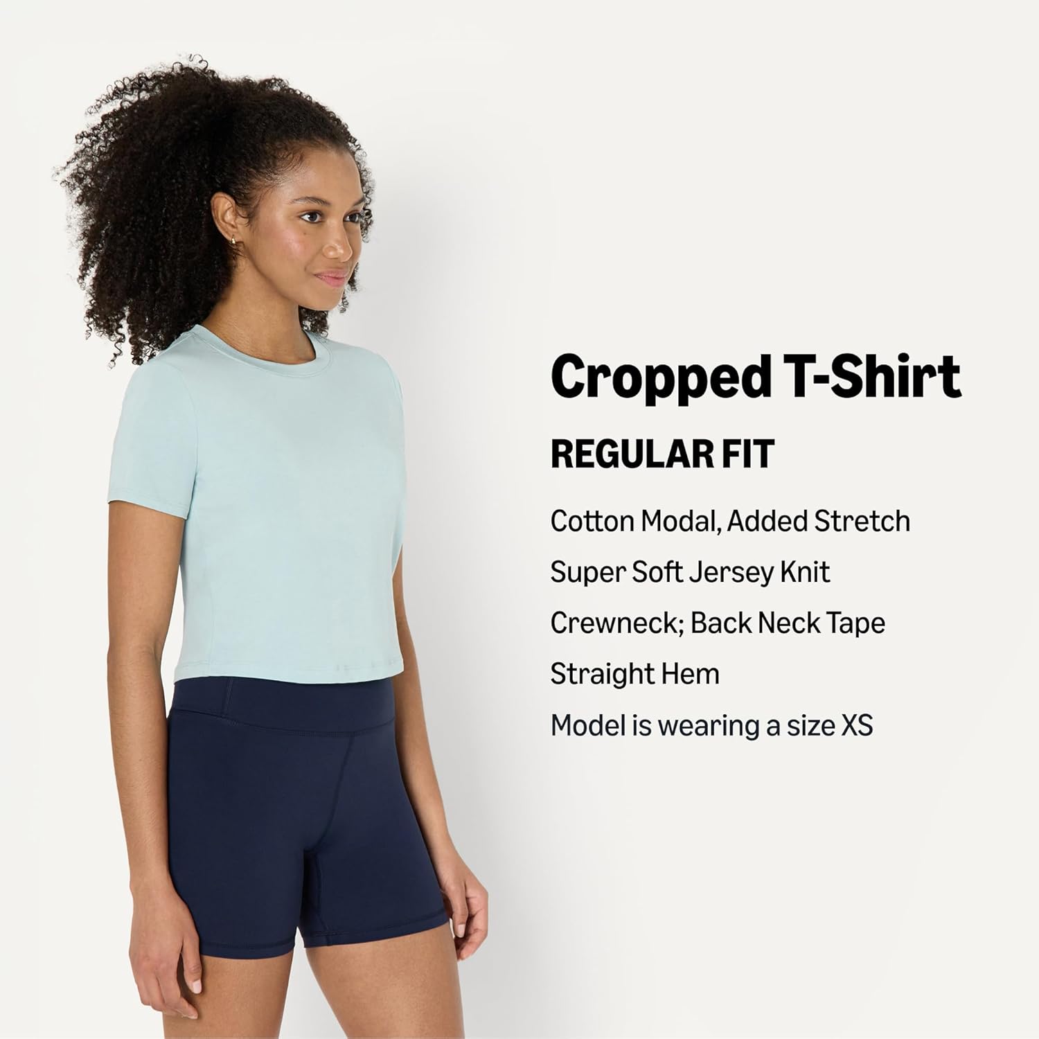 Thumbnail 1 de Amazon Essentials Women’s Active Soft Cotton Crewneck Cropped T-Shirt