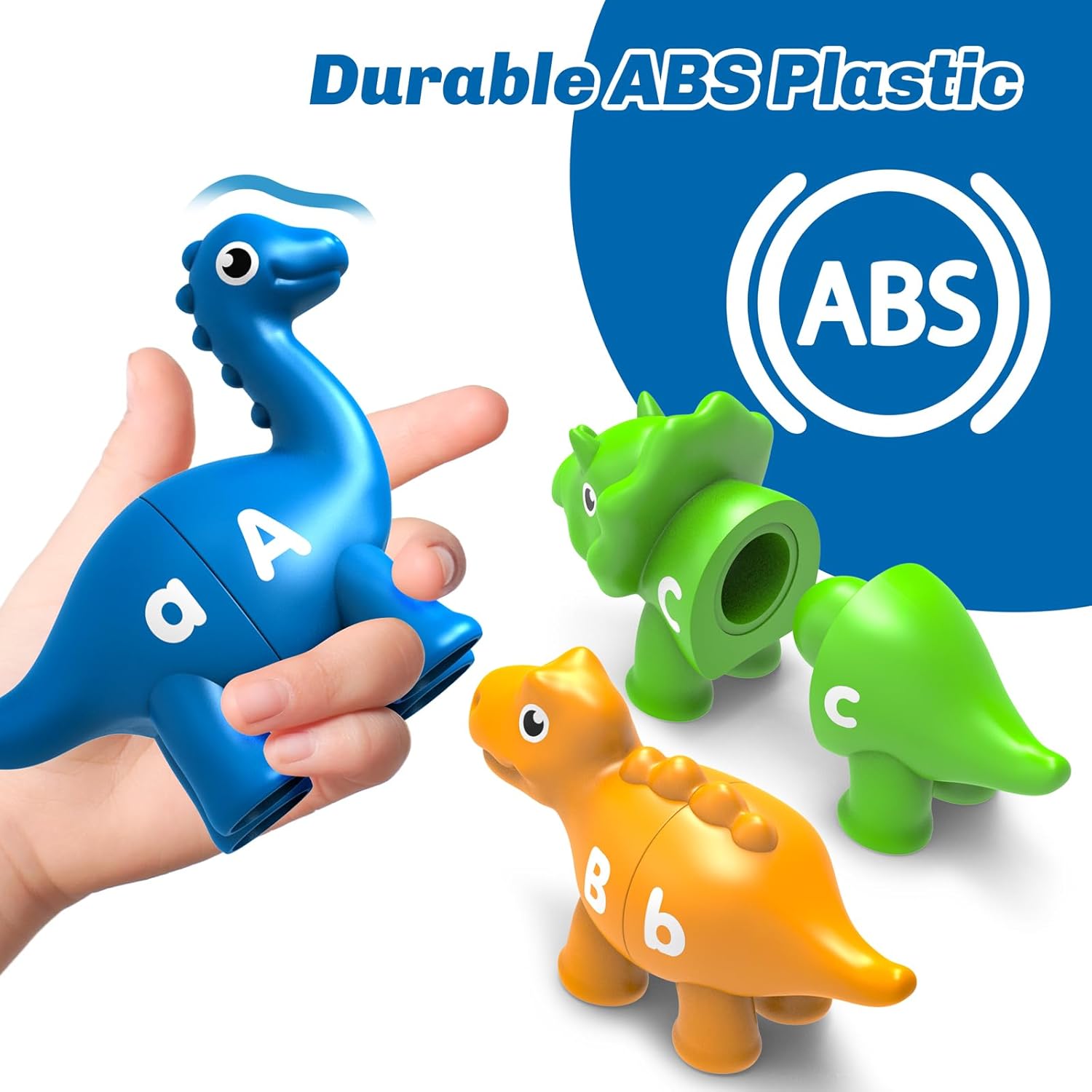 Detalle de Edumoteso 26PCS Dinosaur Alphabet Learning Toys for Kids 3-5: A Montessori Double-Sided ABC Match