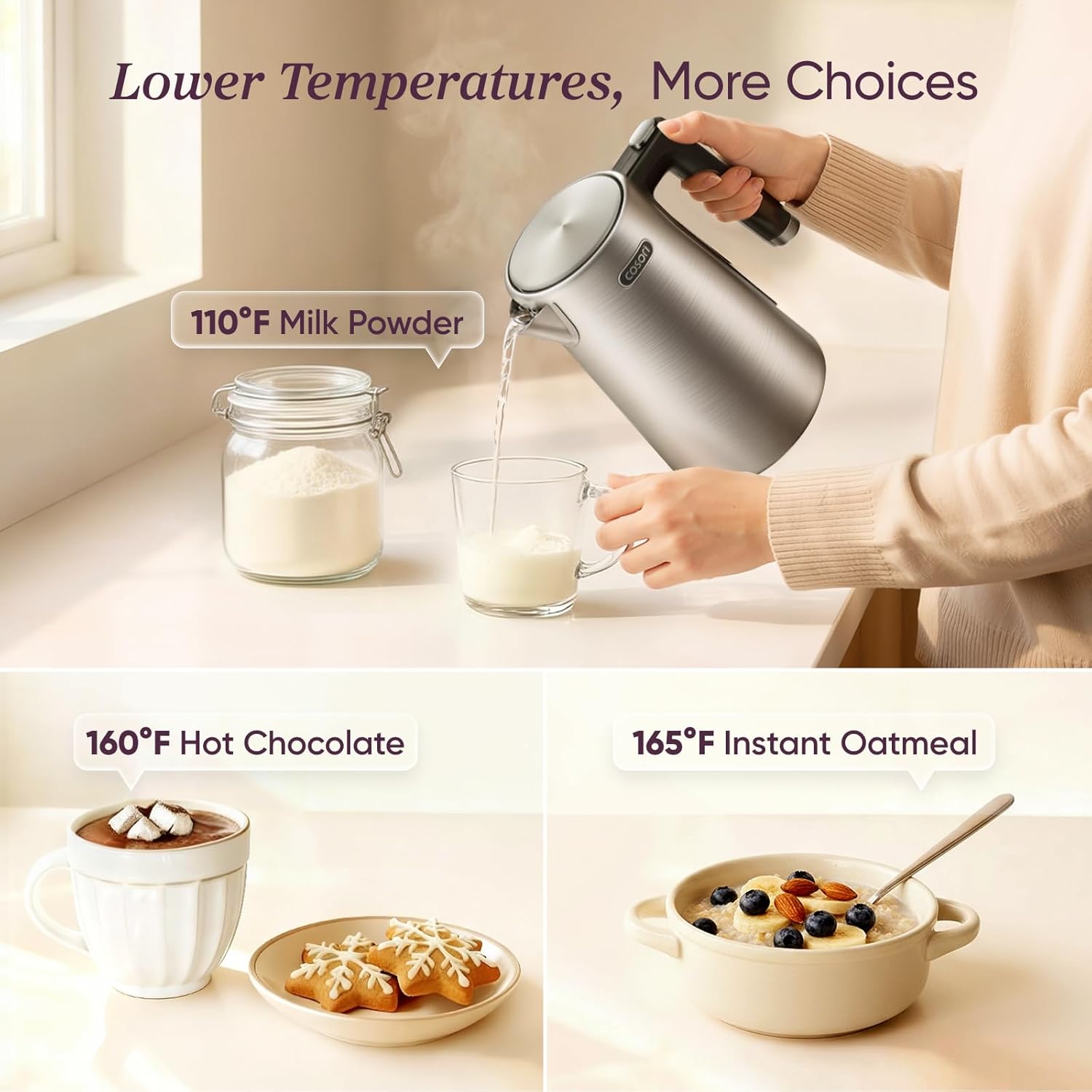 Thumbnail 6 de Cosori Electric Kettle: 1.7L, Plastic-Free Interior with 5 Presets