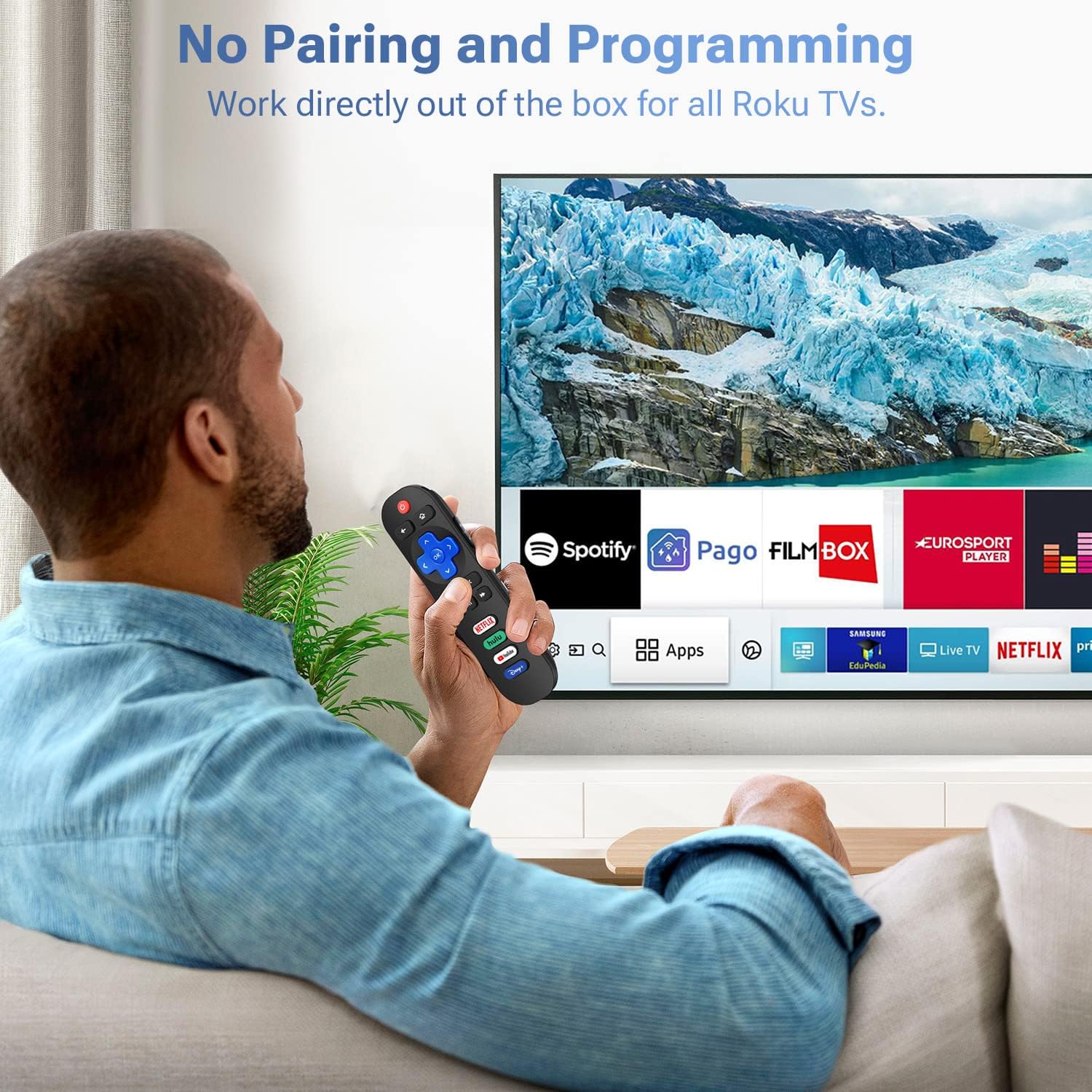 Detalle 2 de Gvirtue RC280 Infrared Remote for Roku TVs with 4 App Shortcut Buttons
