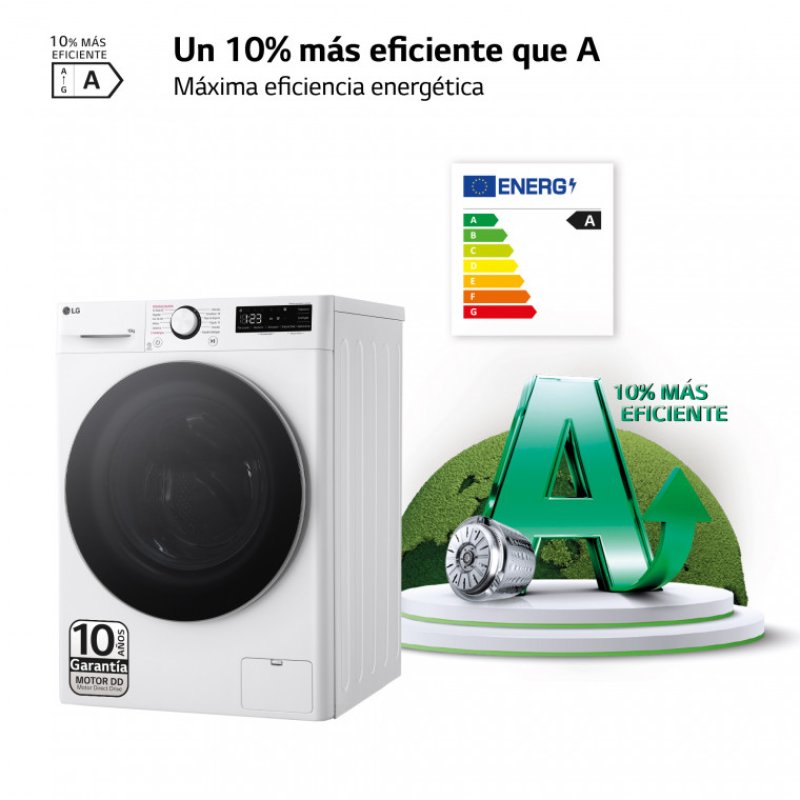 Detalle de LG Serie 600 Lavadora Carga Frontal 10kg