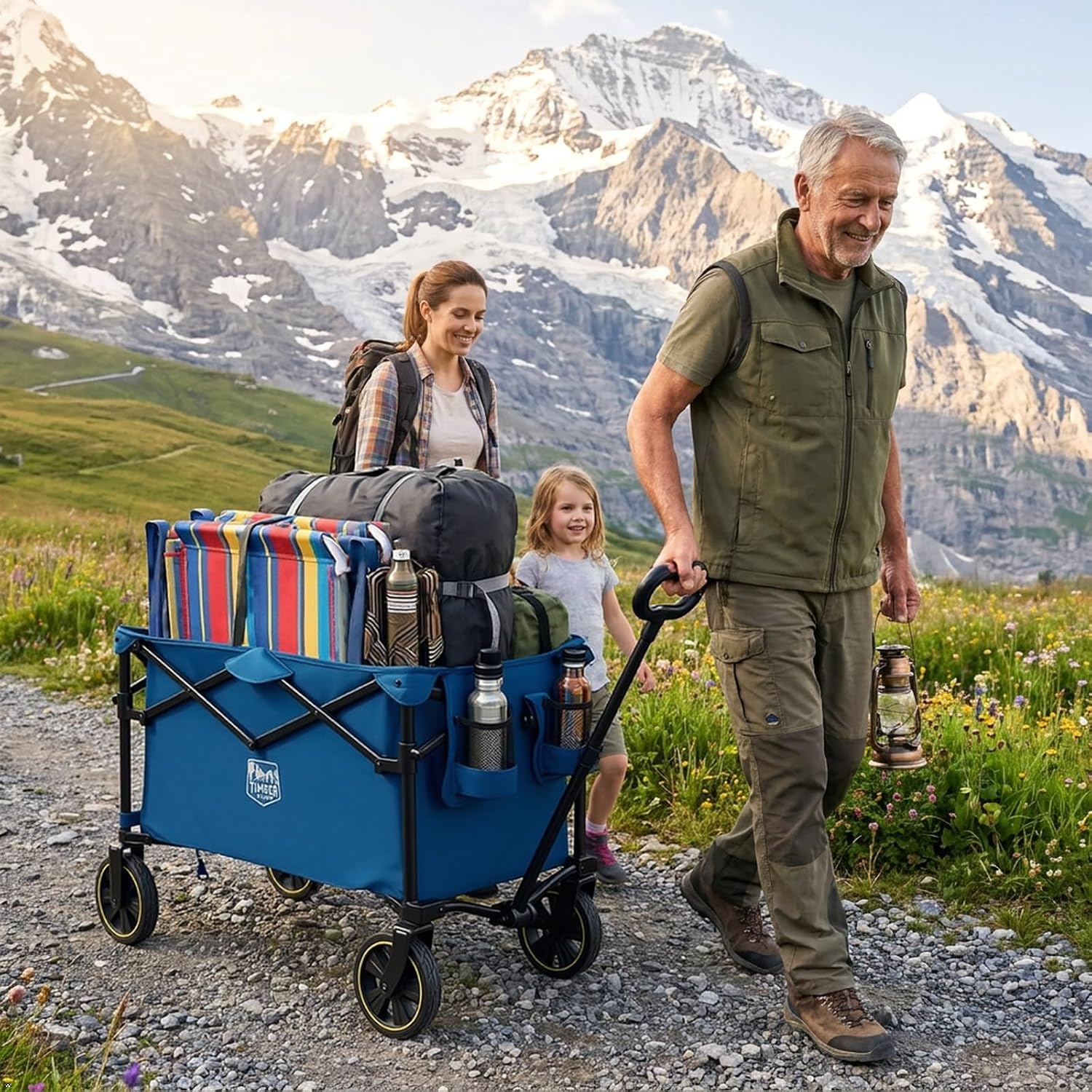 Thumbnail 1 de TIMBER RIDGE Festival Trolley on Wheels 200L: Foldable, Heavy-Duty Camping Wagon