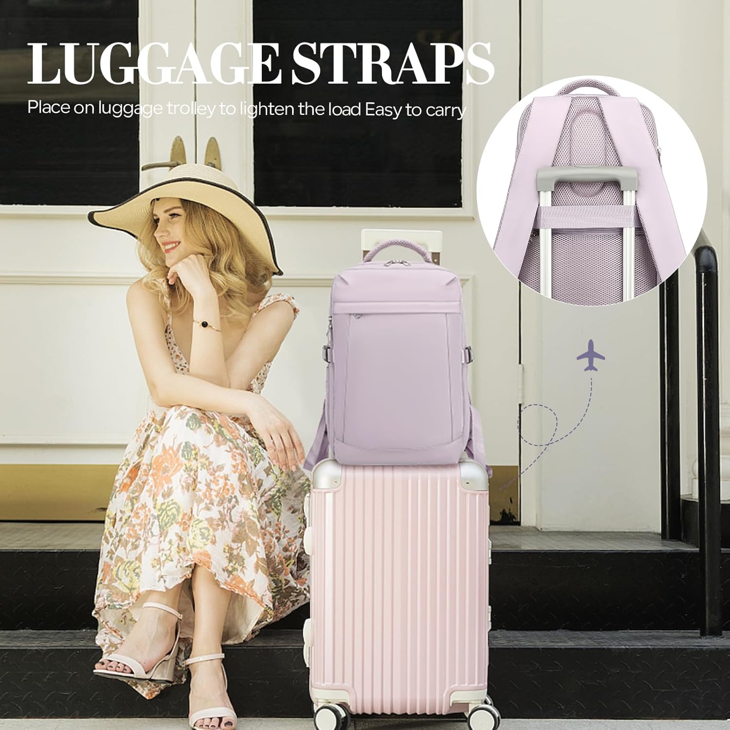 Thumbnail 6 de Yankony for Ryanair Cabin Bags 55x40x20 Large Travel Backpack — 44L Carry-On with 180° Unfold and Multi-Pocket Design